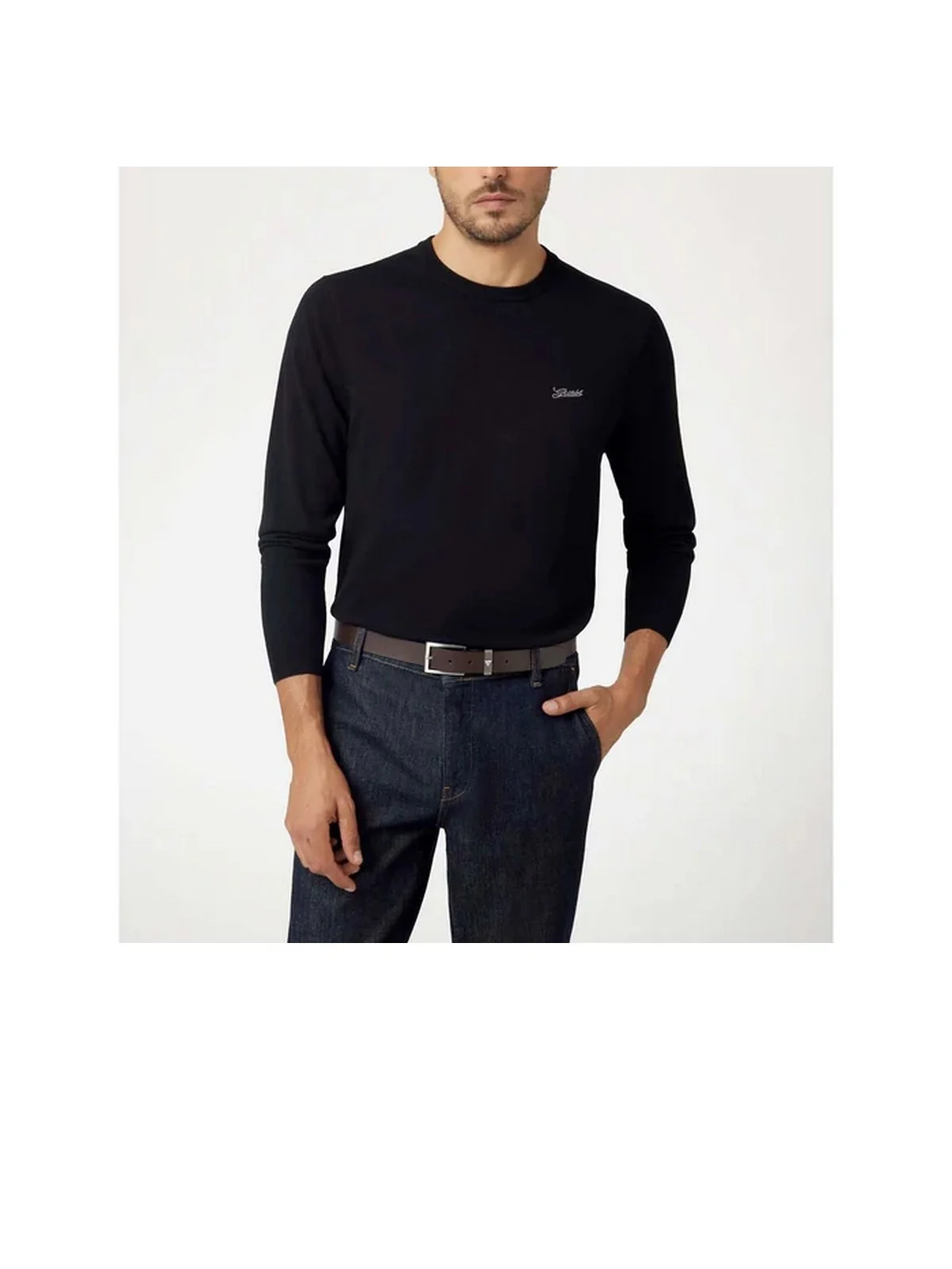 GUESS Maglione Uomo DANIEL CN LS BASIC SWTR M5YR26 Z0122 JBLK Jet Black A996 - Image 2