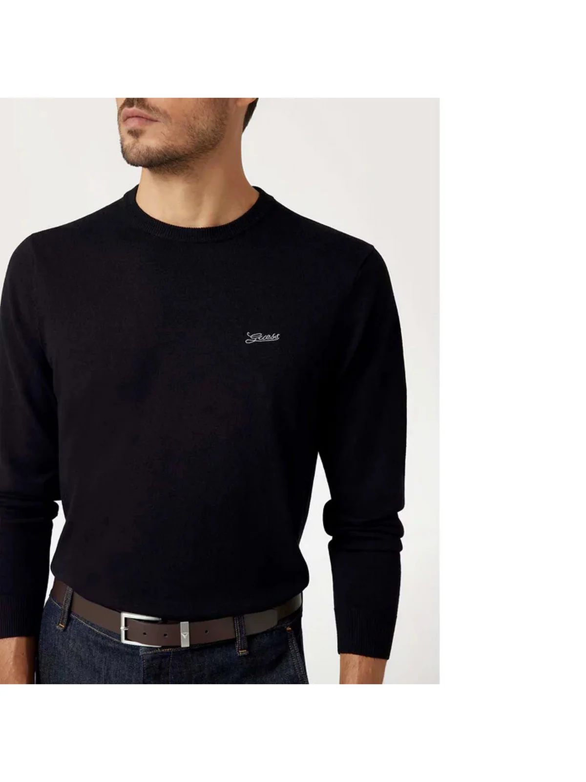 GUESS Maglione Uomo DANIEL CN LS BASIC SWTR M5YR26 Z0122 JBLK Jet Black A996 - Image 3