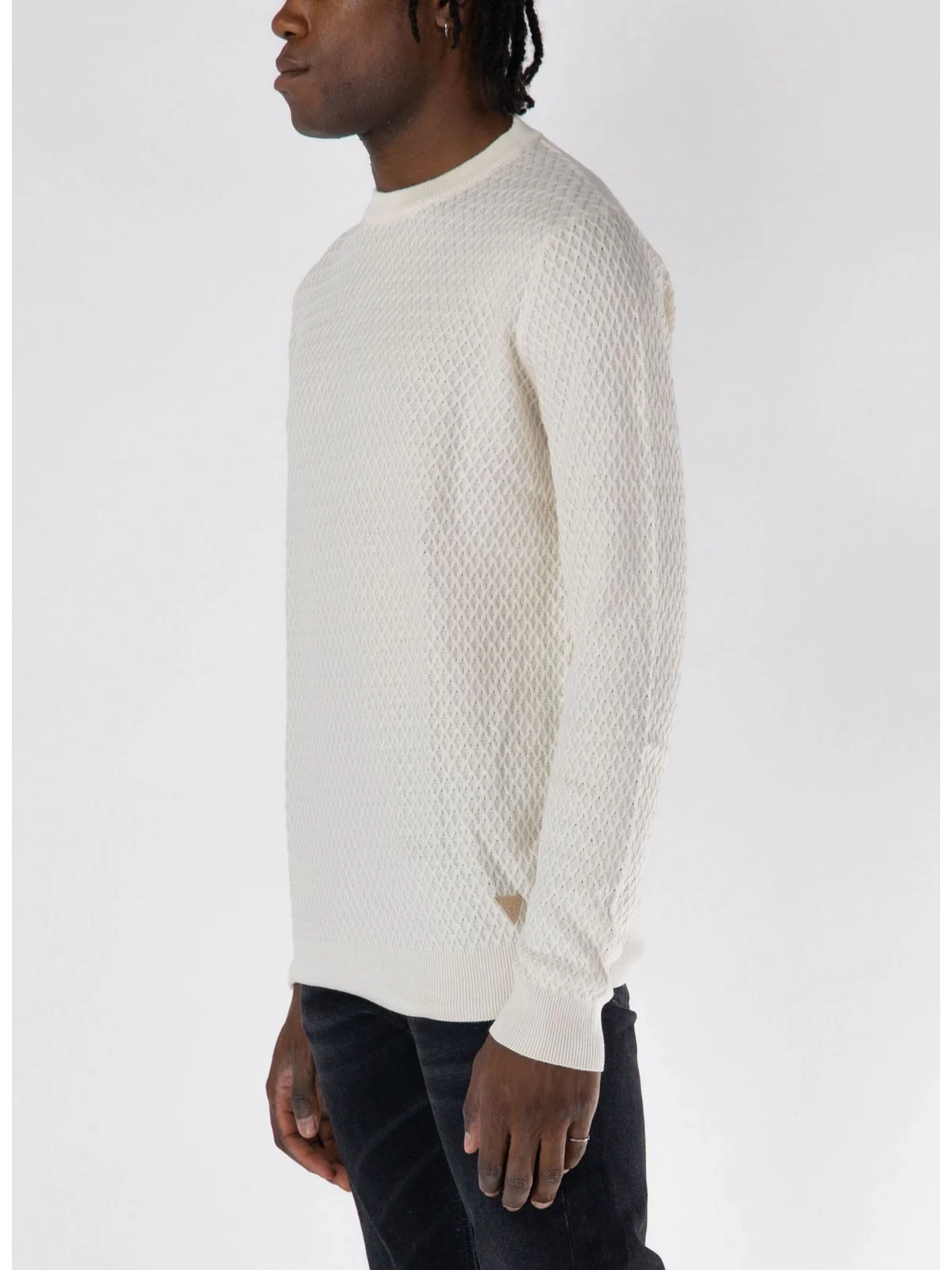 GUESS Maglione Uomo Davin Cn Ls Stitched M4YR05 Z3FB1 G018 Bianco - Image 3