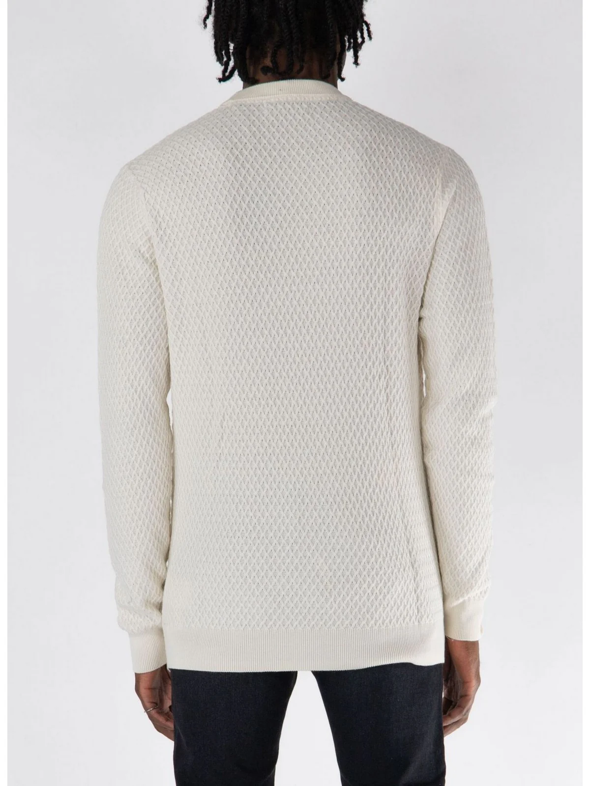 GUESS Maglione Uomo Davin Cn Ls Stitched M4YR05 Z3FB1 G018 Bianco - Image 4