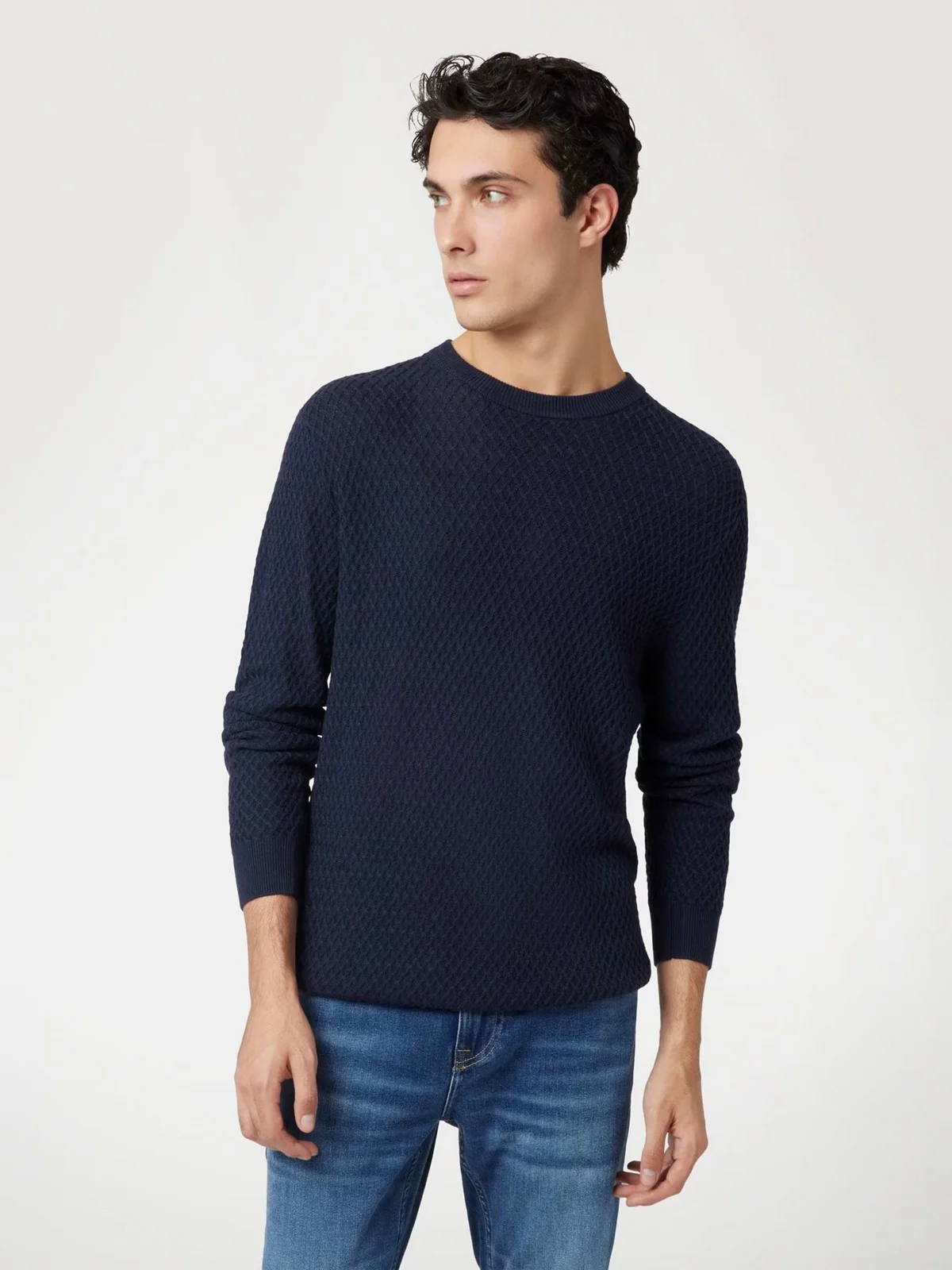 GUESS Maglione Uomo Davin Cn Ls Stitched M4YR05 Z3FB1 G7V2 Blu - Image 2