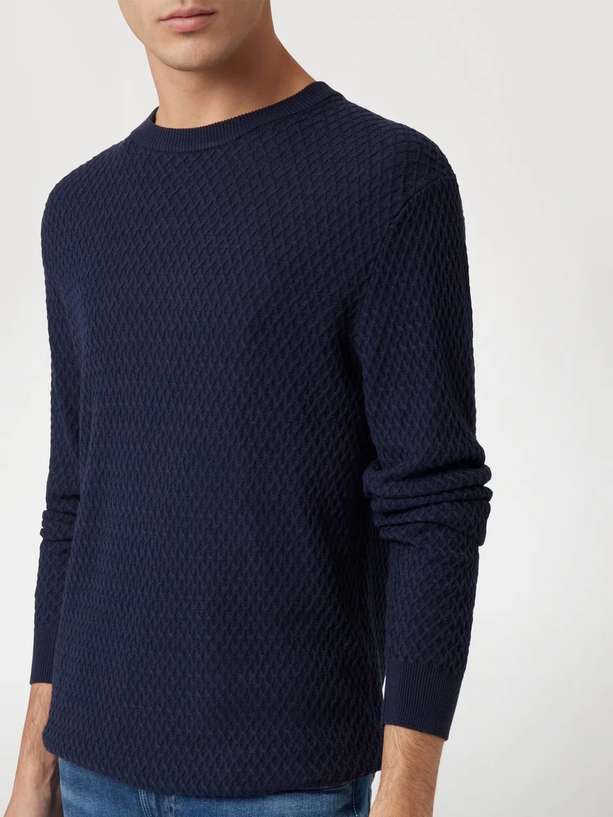 GUESS Maglione Uomo Davin Cn Ls Stitched M4YR05 Z3FB1 G7V2 Blu - Image 4