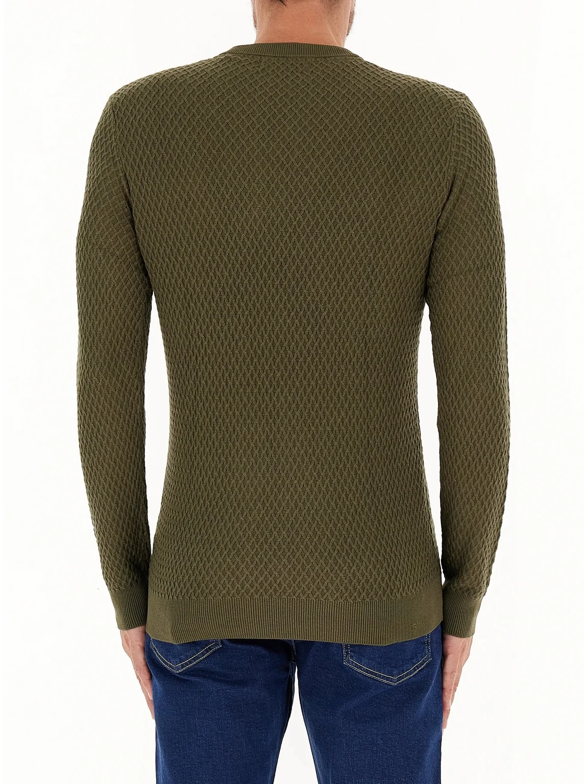GUESS Maglione Uomo Davin Cn Ls Stitched M4YR05 Z3FB1 G8F6 Verde - Image 2