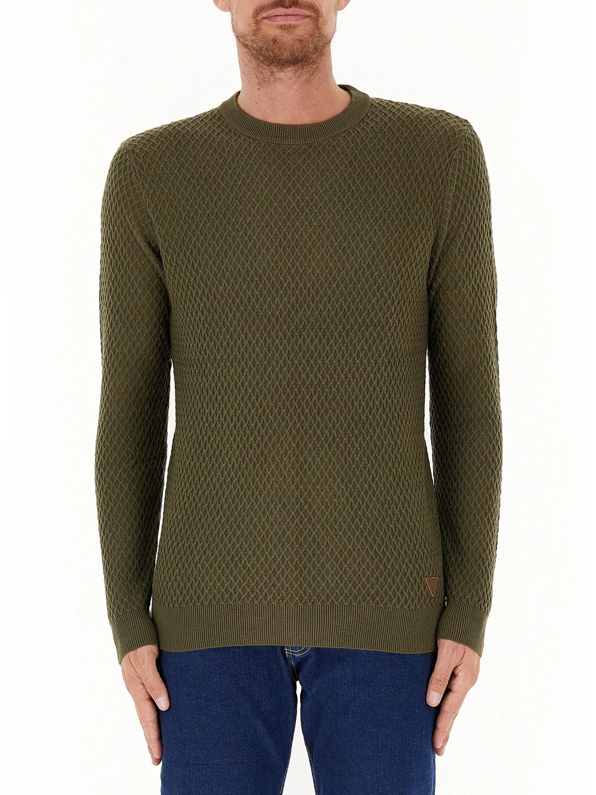GUESS Maglione Uomo Davin Cn Ls Stitched M4YR05 Z3FB1 G8F6 Verde - Image 3