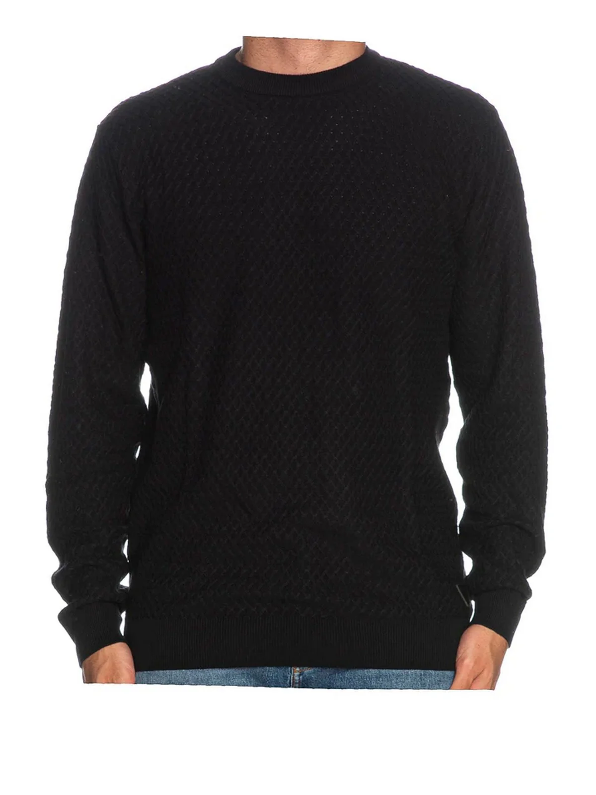GUESS Maglione Uomo Davin Cn Ls Stitched M4YR05 Z3FB1 JBLK Nero - Image 2