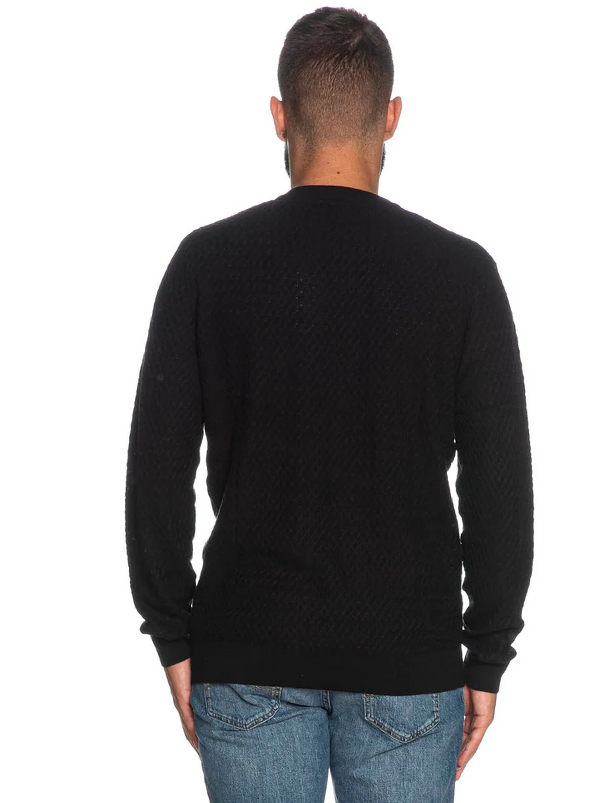 GUESS Maglione Uomo Davin Cn Ls Stitched M4YR05 Z3FB1 JBLK Nero - Image 3