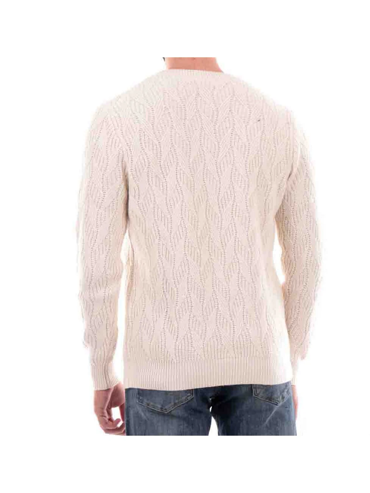 GUESS Maglione Uomo Delroy Cn Ls Stitche M4YR13 Z3FC2 G047 Bianco - Image 3