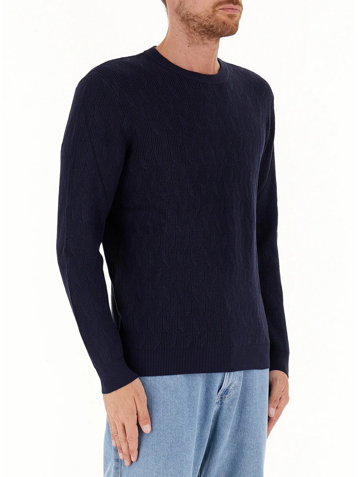 GUESS Maglione Uomo Delroy Cn Ls Stitche M4YR13 Z3FC2 G7V2 Blu - Image 2