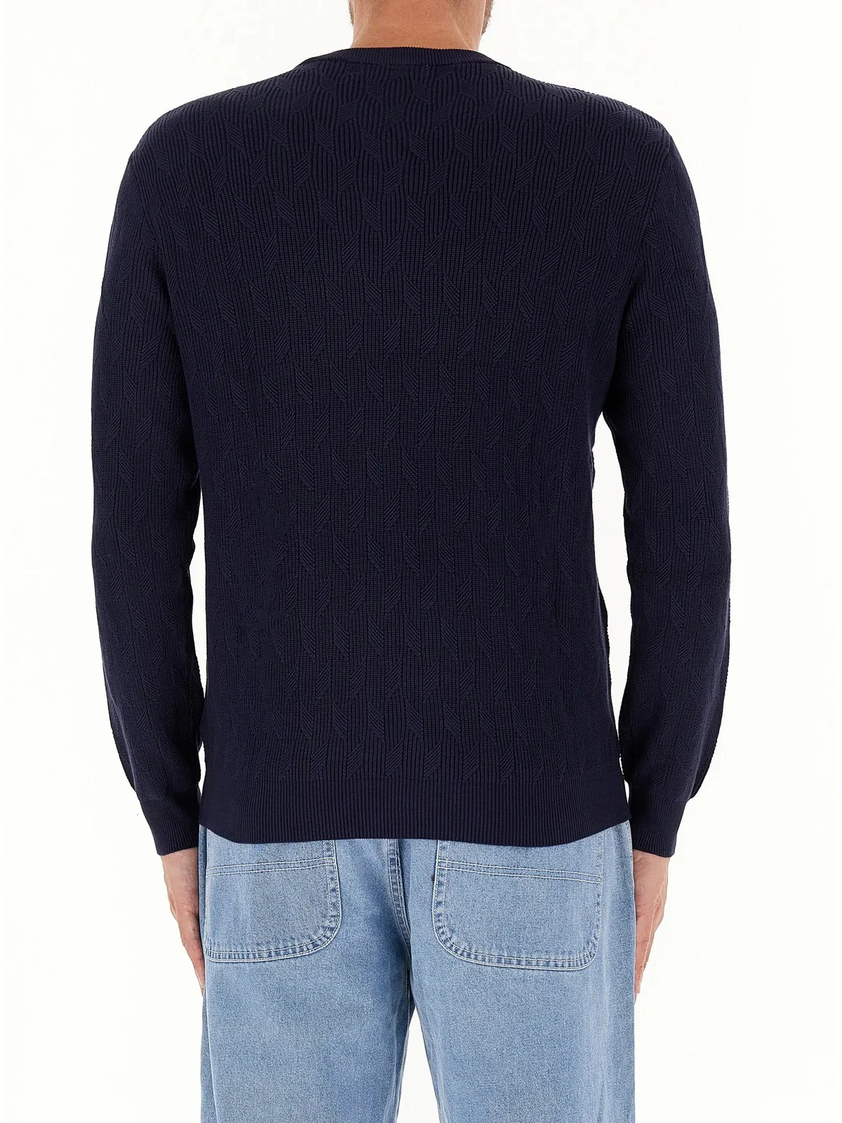 GUESS Maglione Uomo Delroy Cn Ls Stitche M4YR13 Z3FC2 G7V2 Blu - Image 4