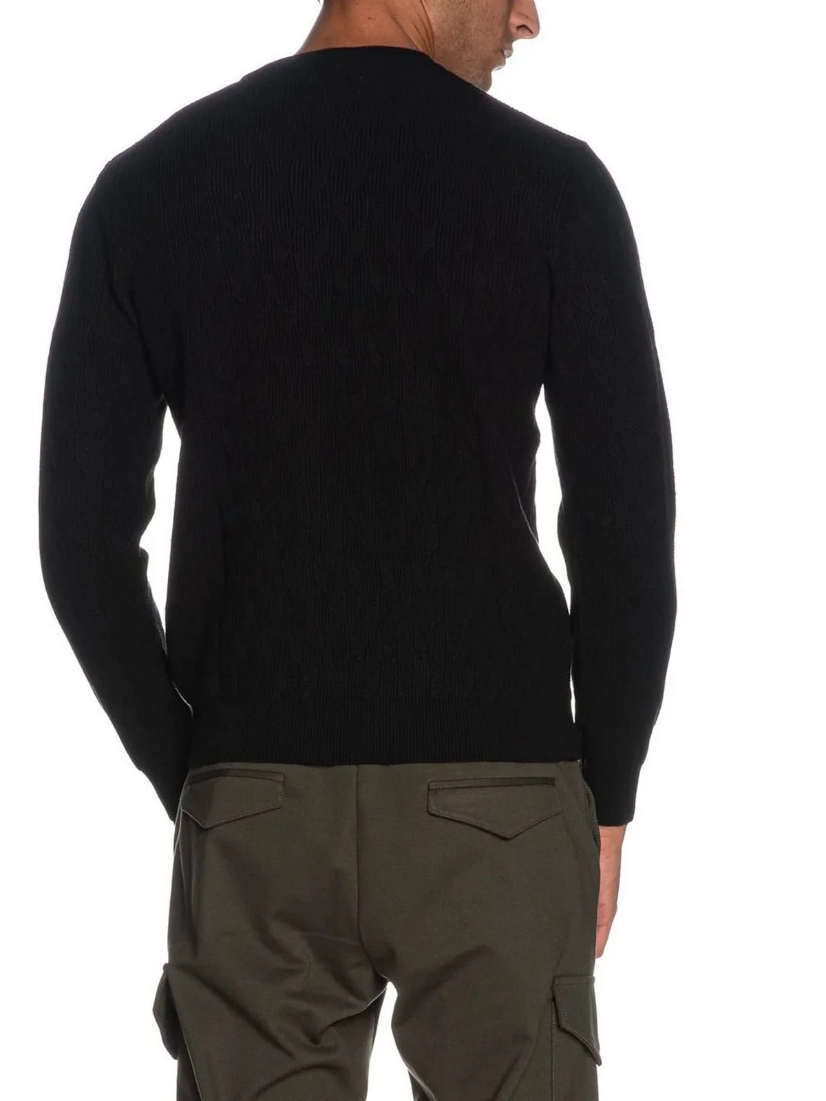 GUESS Maglione Uomo Delroy Cn Ls Stitche M4YR13 Z3FC2 JBLK Nero - Image 4