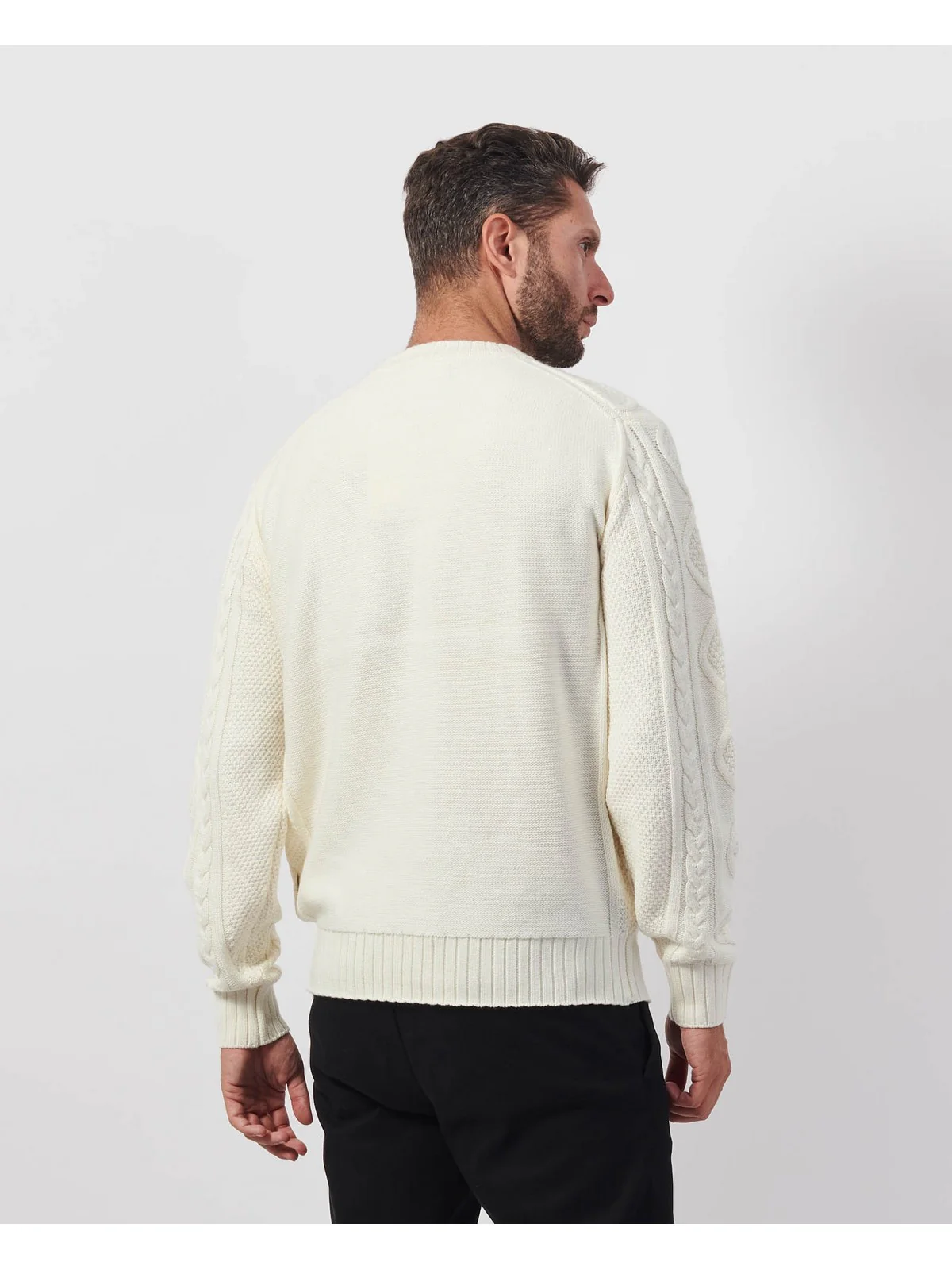GUESS Maglione Uomo GJ LS CN CABLE SWTR M4BR34 Z3HN2 G293 Bianco - Image 4