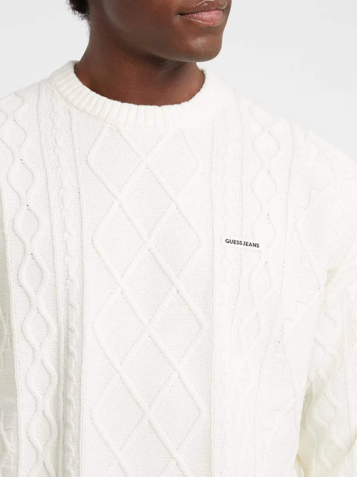 GUESS Maglione Uomo GJ LS CN CABLE SWTR M5BR04 Z0561 G293 WARM WHITE - Image 3