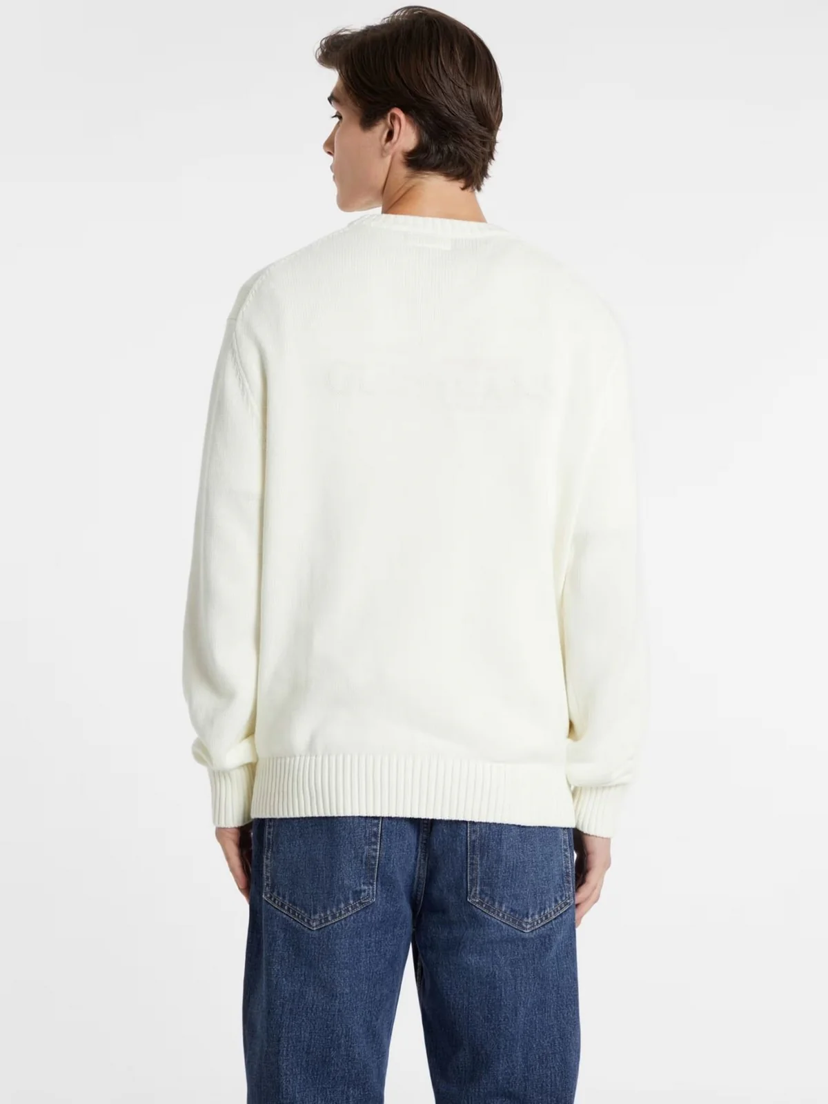 GUESS Maglione Uomo GJ LS CN GUESS J EMB SWTR M4BR31 Z3HM1 G293 WARM WHITE - Image 4