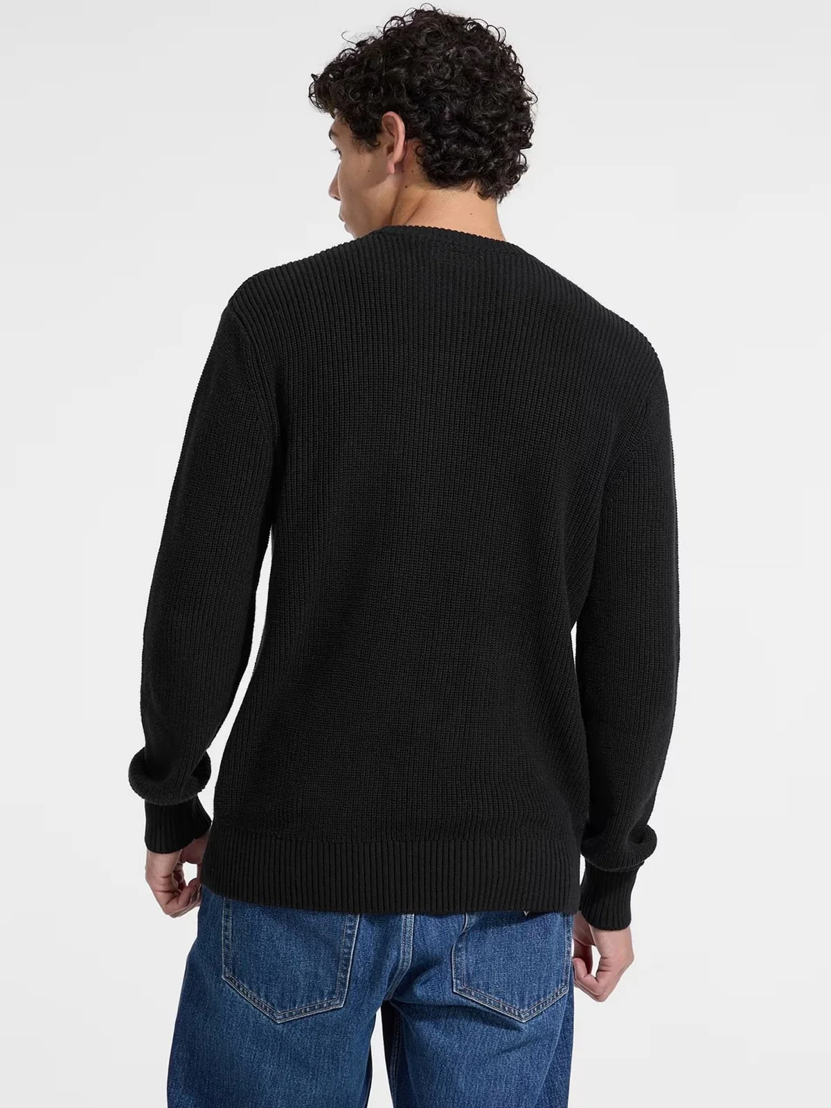 GUESS Maglione Uomo GJ LS CN MINI TRIANGLE SWTR M4BR30 Z3HM1 JBLK Jet Black A996 - Image 4