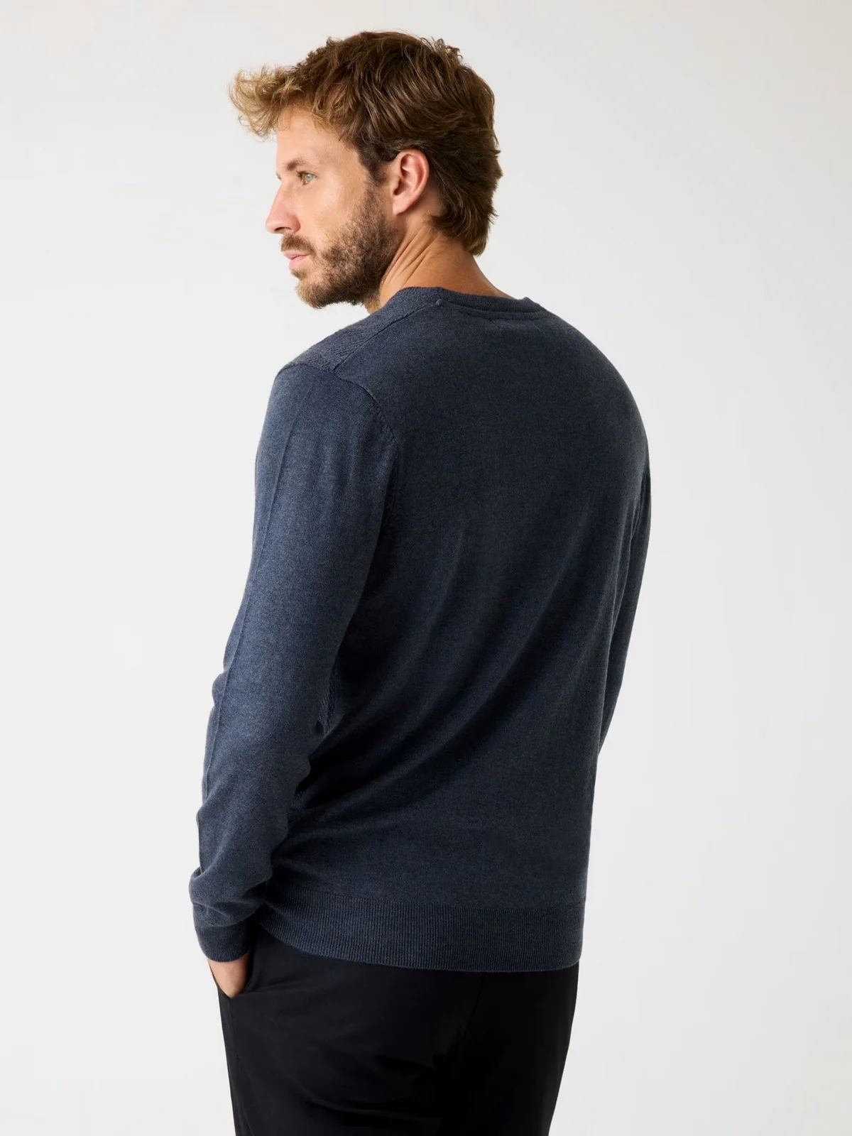 GUESS Maglione Uomo JAMAAR CN STITCHED SWTR M5BR08 Z0432 H71W MARINE HEATHER - Image 3
