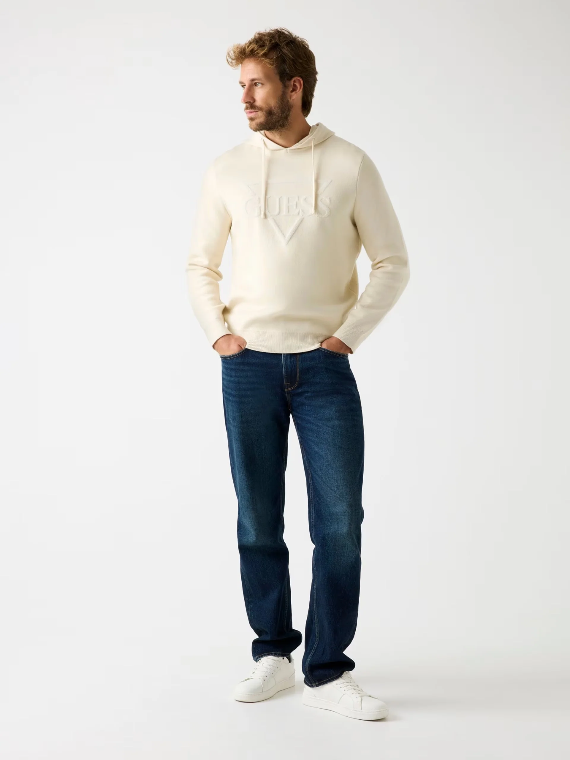 GUESS Maglione Uomo JOBY HOODIE FRENCH TERRY SWTR M5BR18 Z0470 G1CV QUICKSAND - Image 3