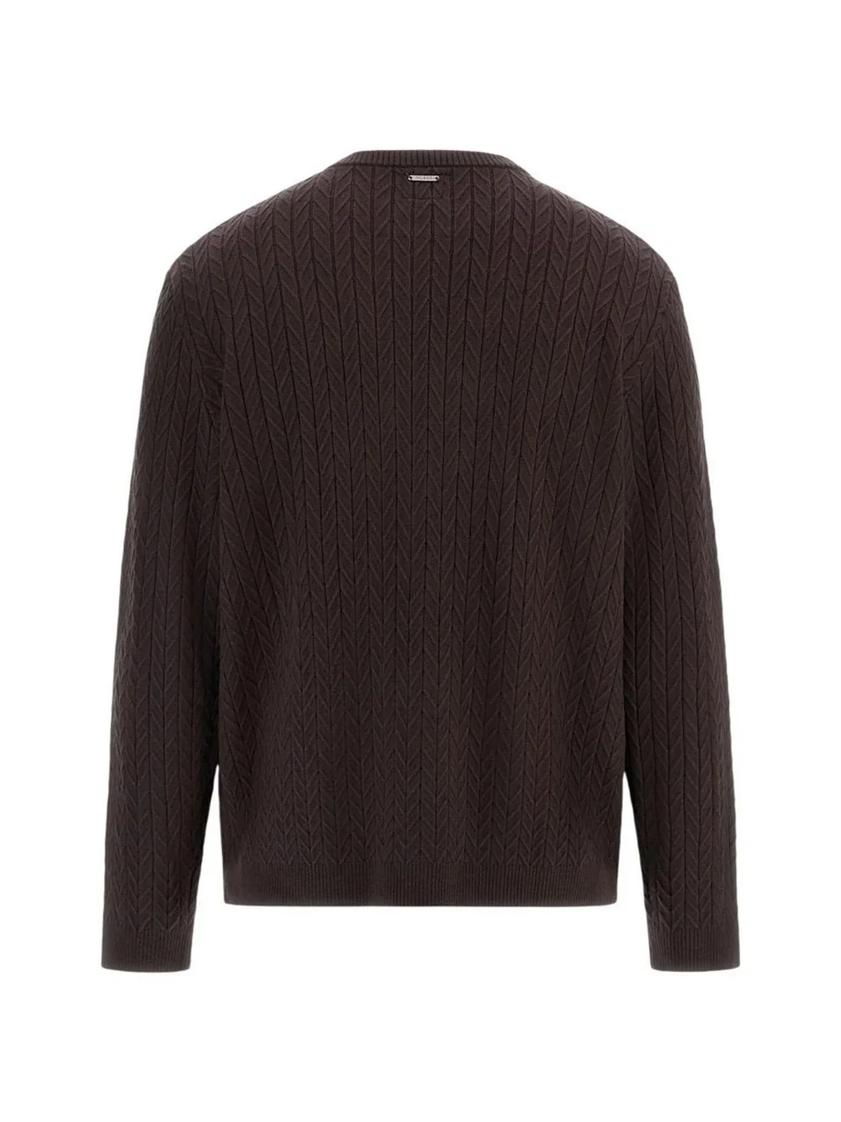 GUESS Maglione Uomo LS CN IVAN CHEVRON SWTR M5BR41 Z2ZK2 G1H3 BARK BROWN - Image 2