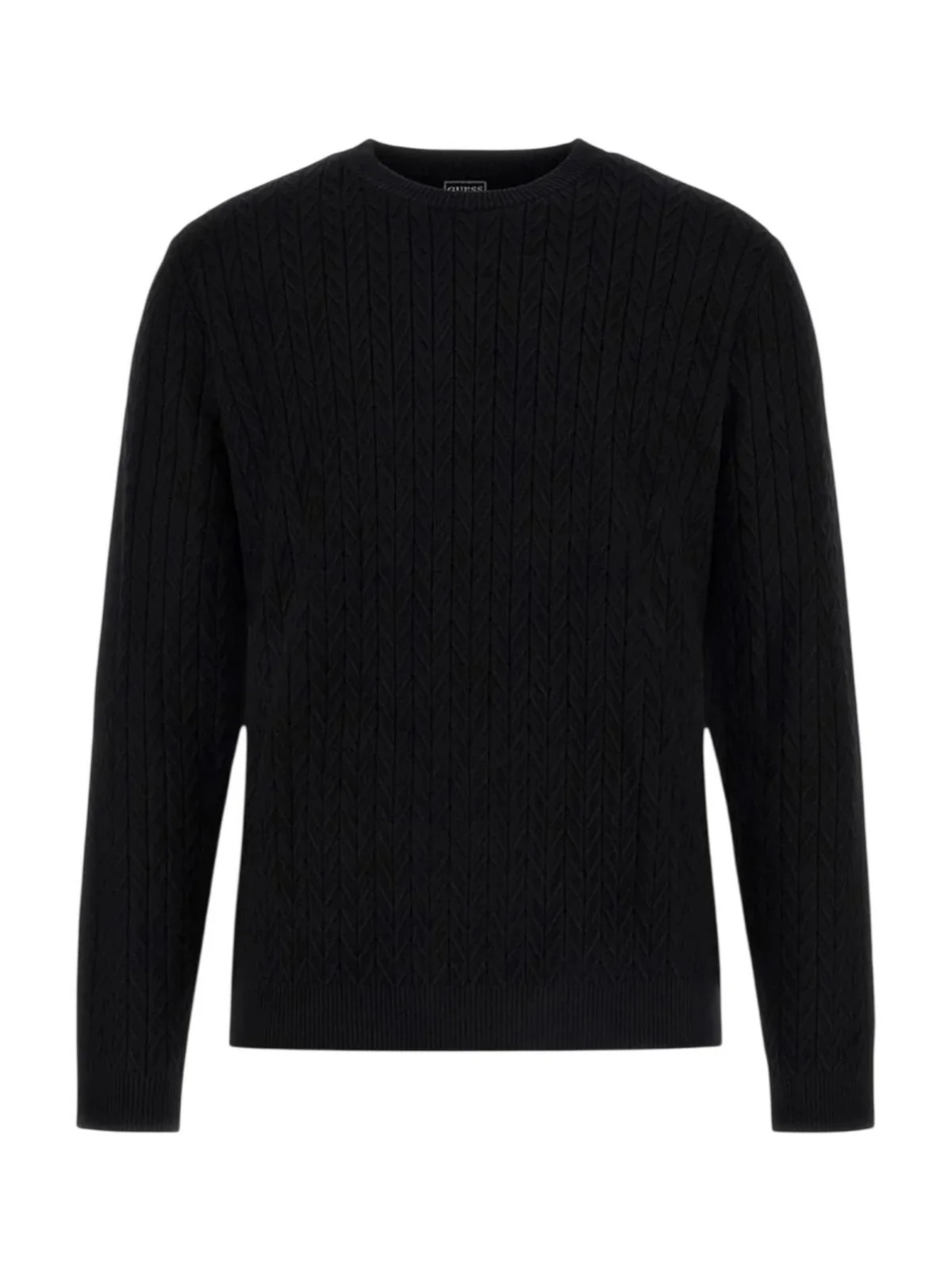 GUESS Maglione Uomo LS CN IVAN CHEVRON SWTR M5BR41 Z2ZK2 JBLK Jet Black A996 - Image 3
