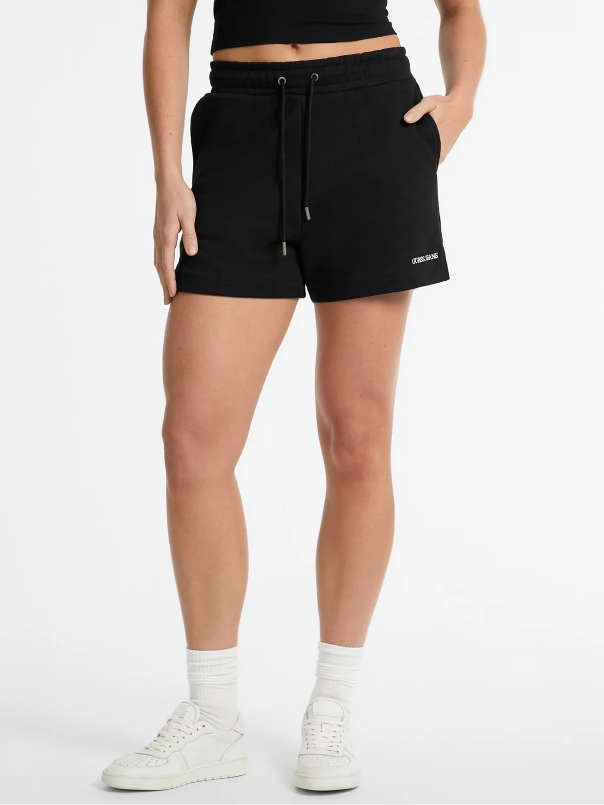 GUESS Pantaloncino Donna GJ REG EMBRO SHORTS W5GD0O K68I4 JBLK Jet Black A996 - Image 2