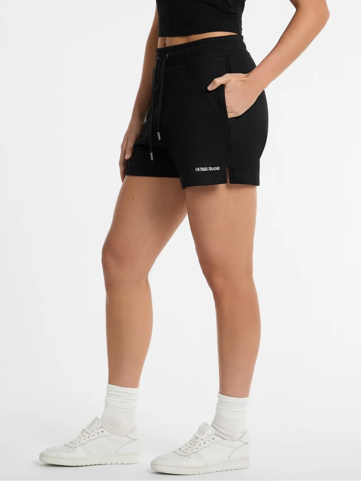 GUESS Pantaloncino Donna GJ REG EMBRO SHORTS W5GD0O K68I4 JBLK Jet Black A996 - Image 3