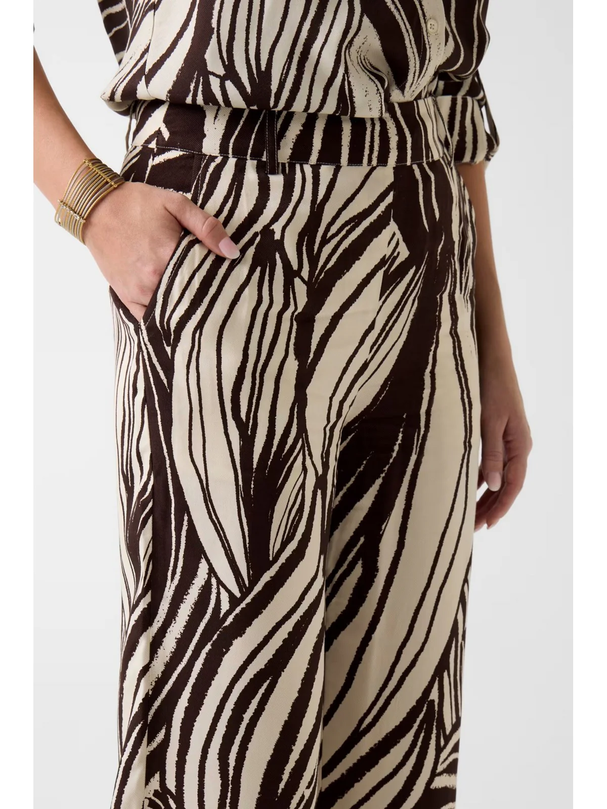 GUESS Pantalone Donna BASTIENNE WIDE LEG TROUSER W6GB19 W1972 PMIC WILD ESCAPE PRINT - Image 5