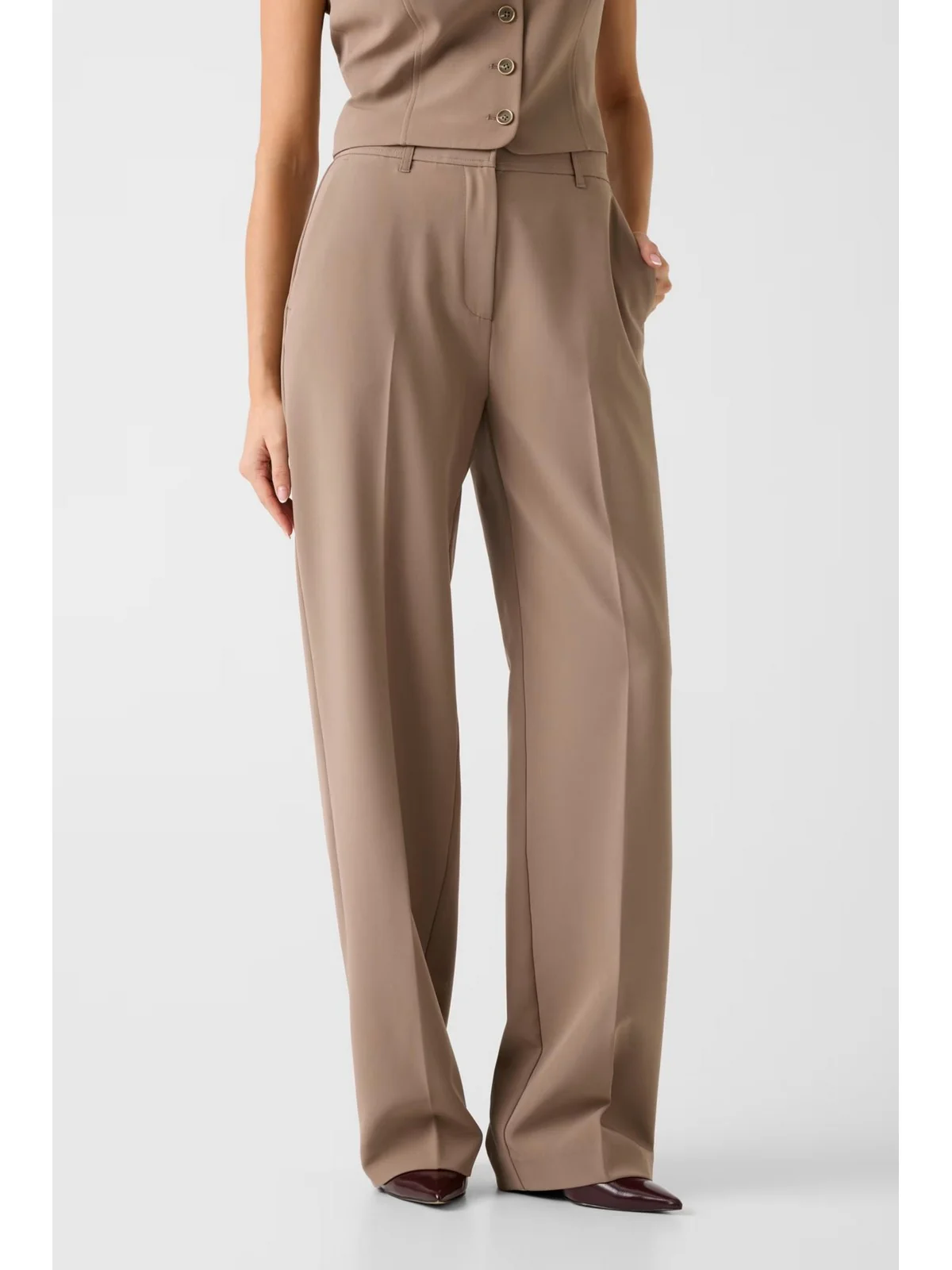 GUESS Pantalone Donna NAUSICA WIDE LEG PANT W6RB02 WH9Y2 G1EC WALNUT SHELL - Image 2