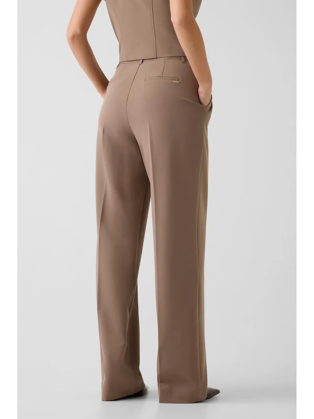 GUESS Pantalone Donna NAUSICA WIDE LEG PANT W6RB02 WH9Y2 G1EC WALNUT SHELL - Image 4