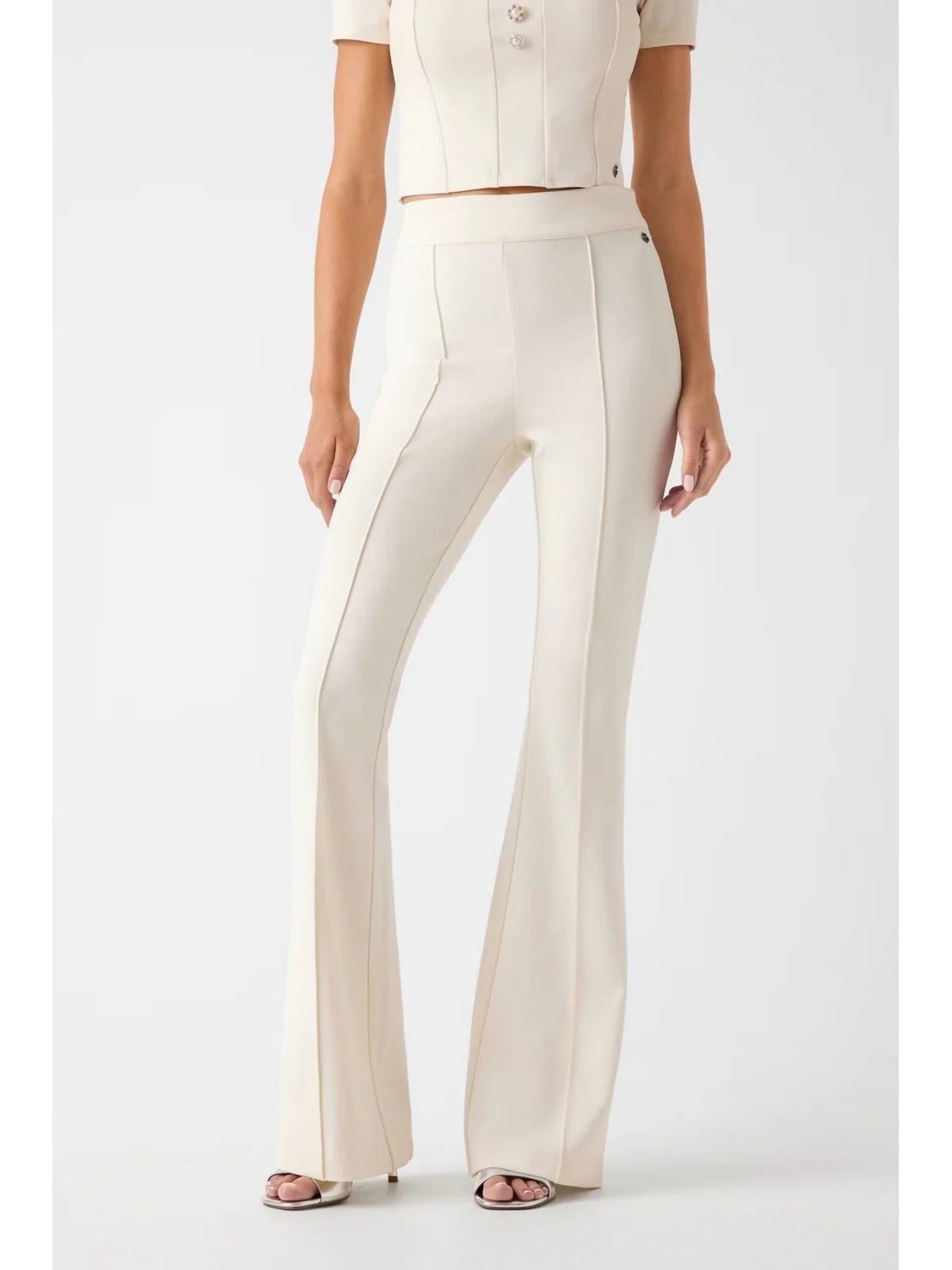 GUESS Pantalone Donna NEW FLARED EVELINA PANT W4YB01 KCBO2 G047 PEARL WHITE - Image 2