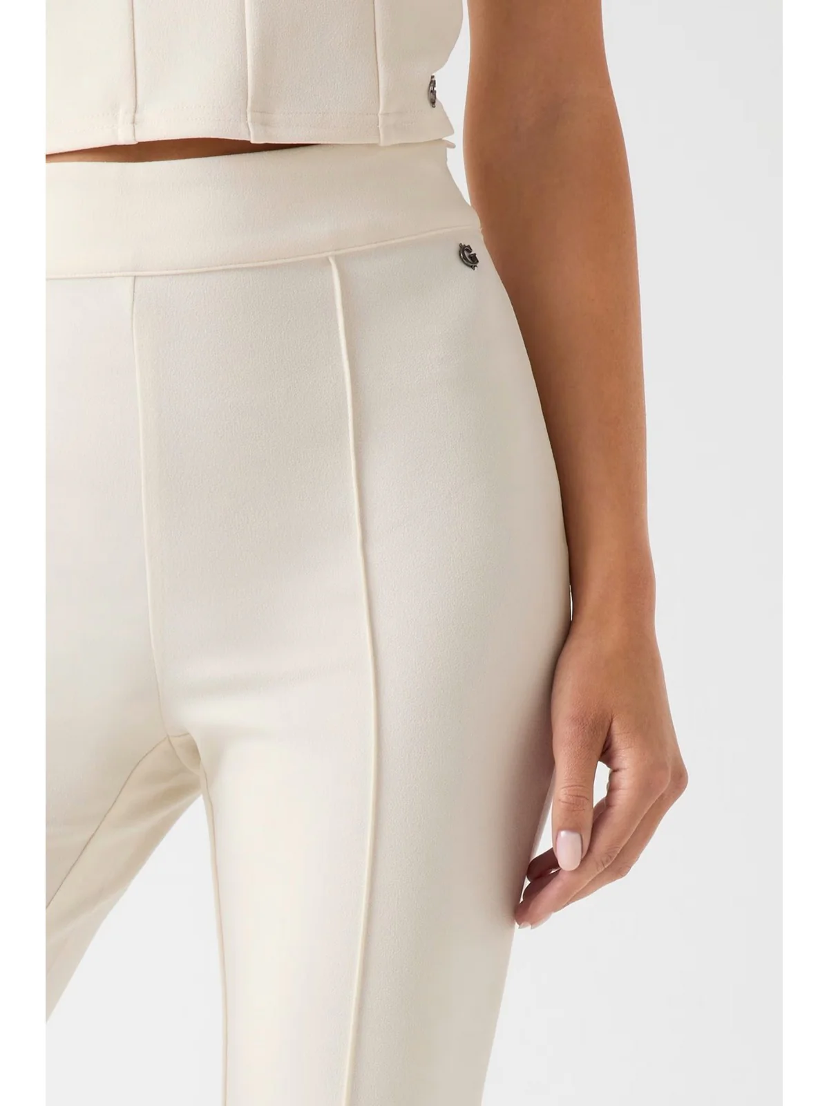 GUESS Pantalone Donna NEW FLARED EVELINA PANT W4YB01 KCBO2 G047 PEARL WHITE - Image 5
