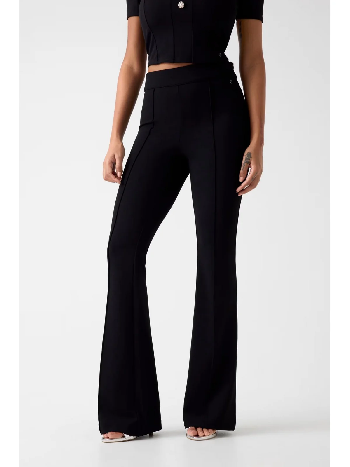 GUESS Pantalone Donna NEW FLARED EVELINA PANT W4YB01 KCBO2 JBLK Jet Black A996 - Image 2