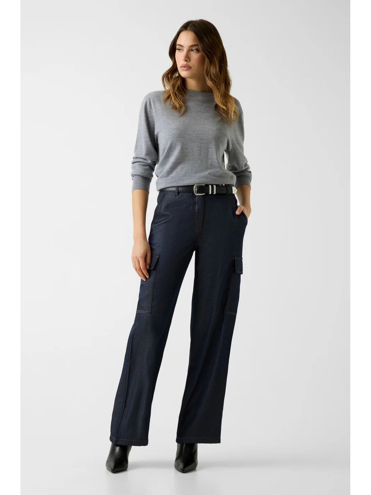 GUESS Pantalone Donna REGINE FLUID CARGO W6RB65 WL842 FB6C INDIGO BLUE - Image 2