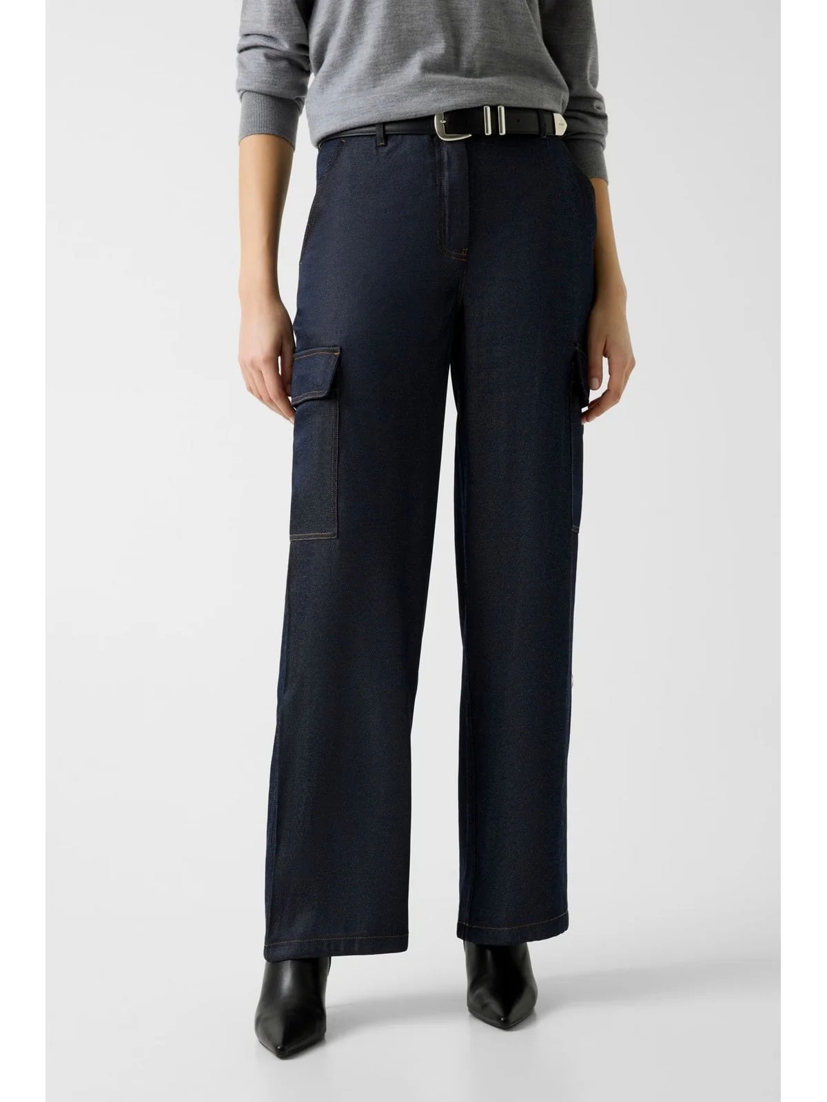 GUESS Pantalone Donna REGINE FLUID CARGO W6RB65 WL842 FB6C INDIGO BLUE - Image 5