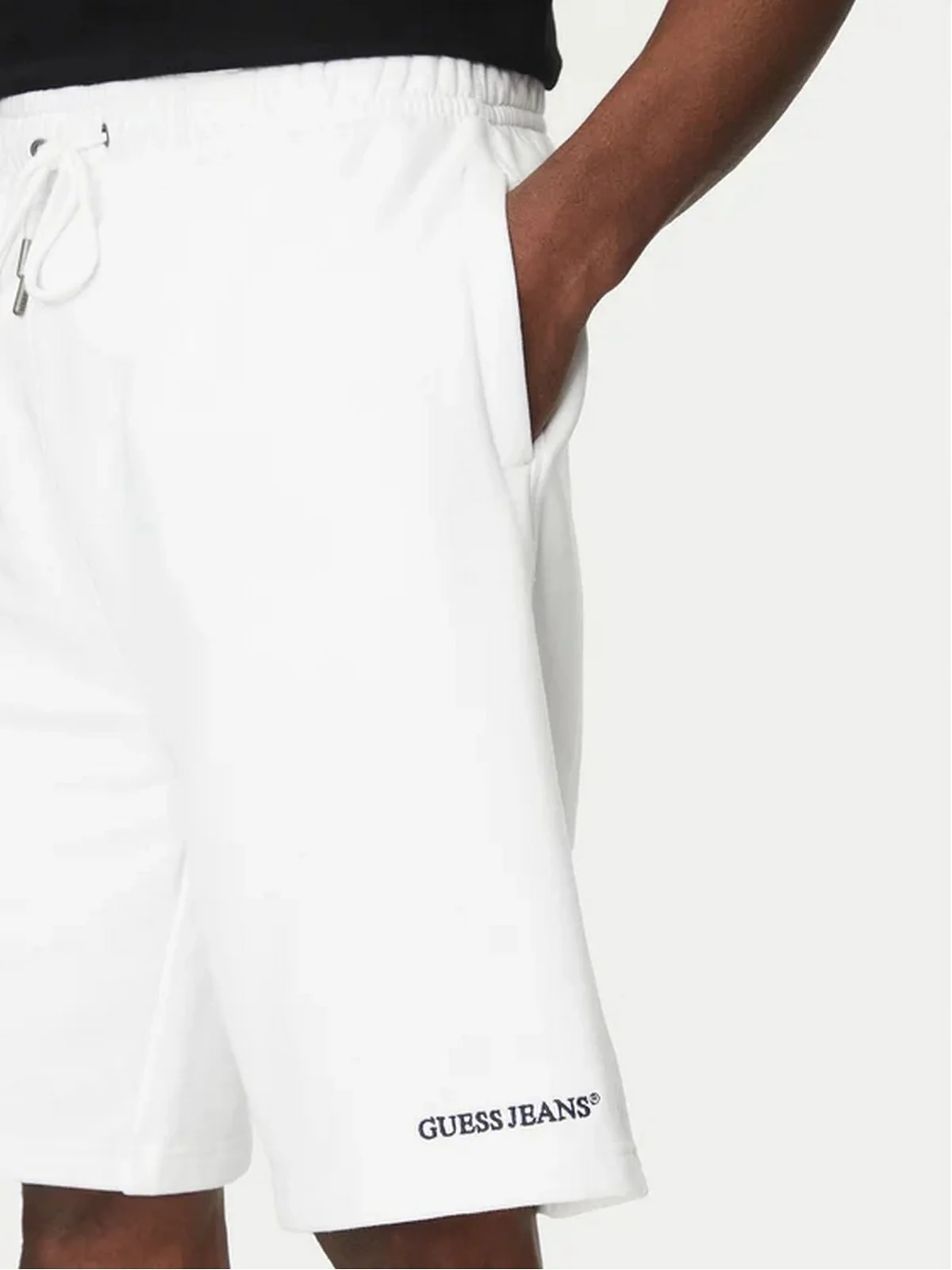 GUESS Pantalone Uomo GJ REG EMBRO SHORTS M5GD49 KCPR1 G011 PURE WHITE - Image 5
