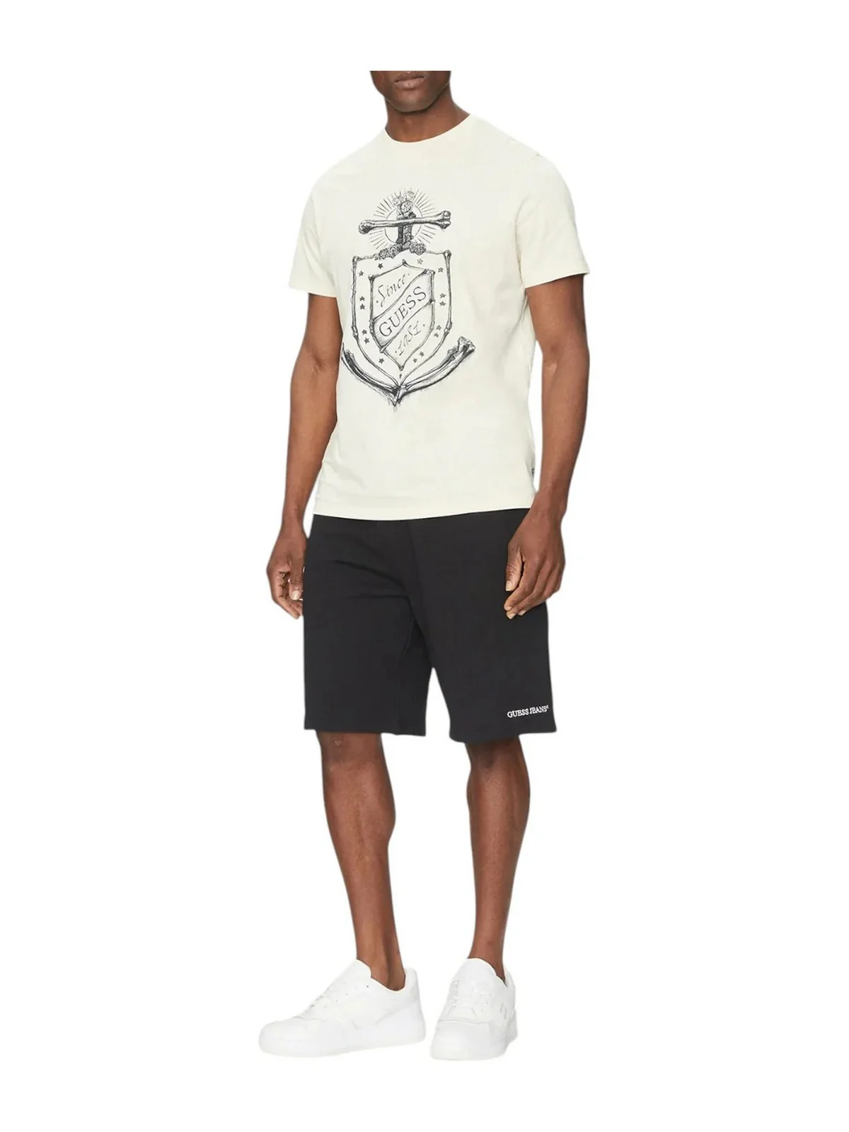 GUESS Pantalone Uomo GJ REG EMBRO SHORTS M5GD49 KCPR1 JBLK Jet Black A996 - Image 4