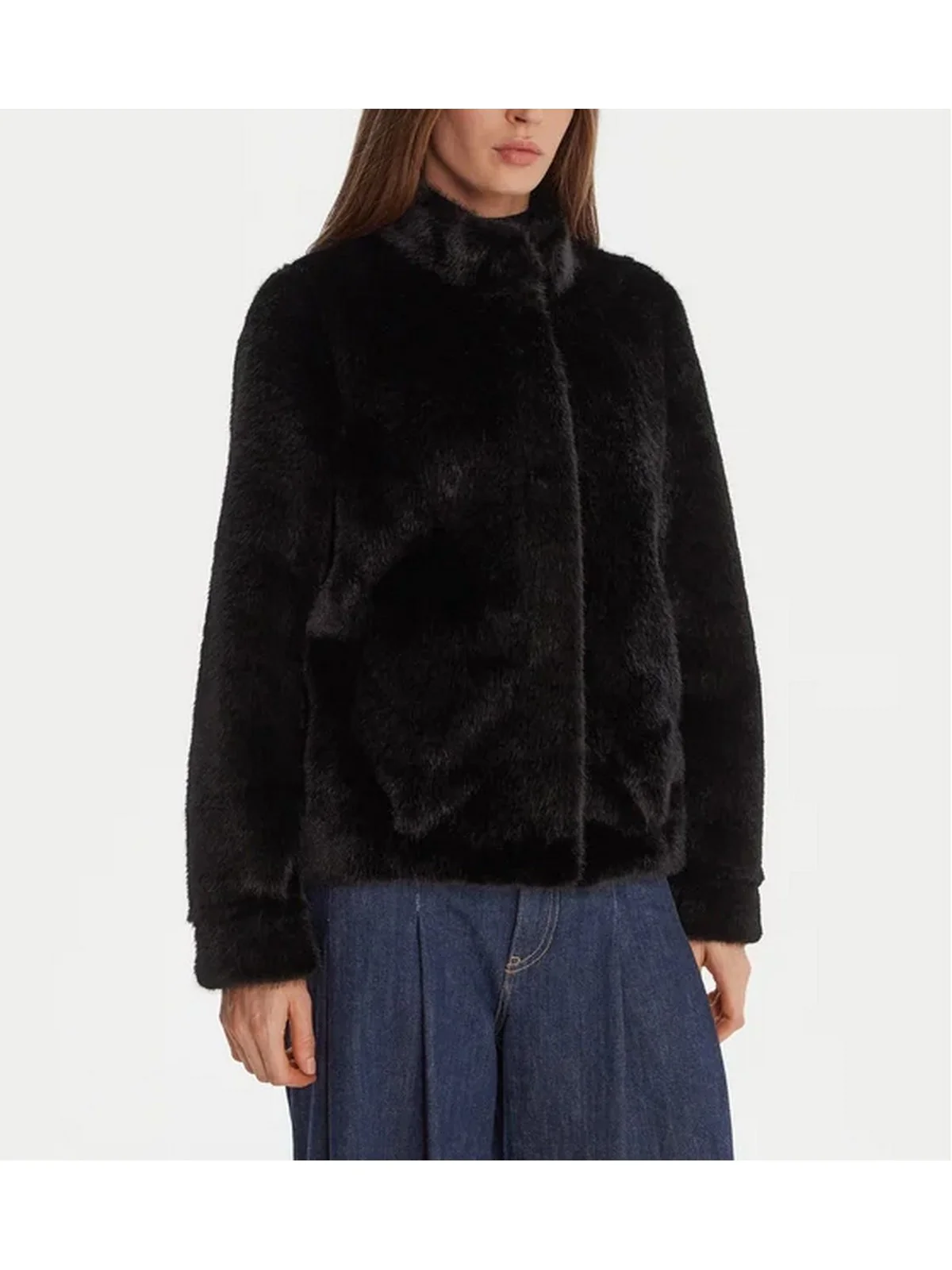 GUESS Pelliccia Donna LUNA FAUX FUR JACKET W5BL64 W3920 JBLK Jet Black A996 - Image 2