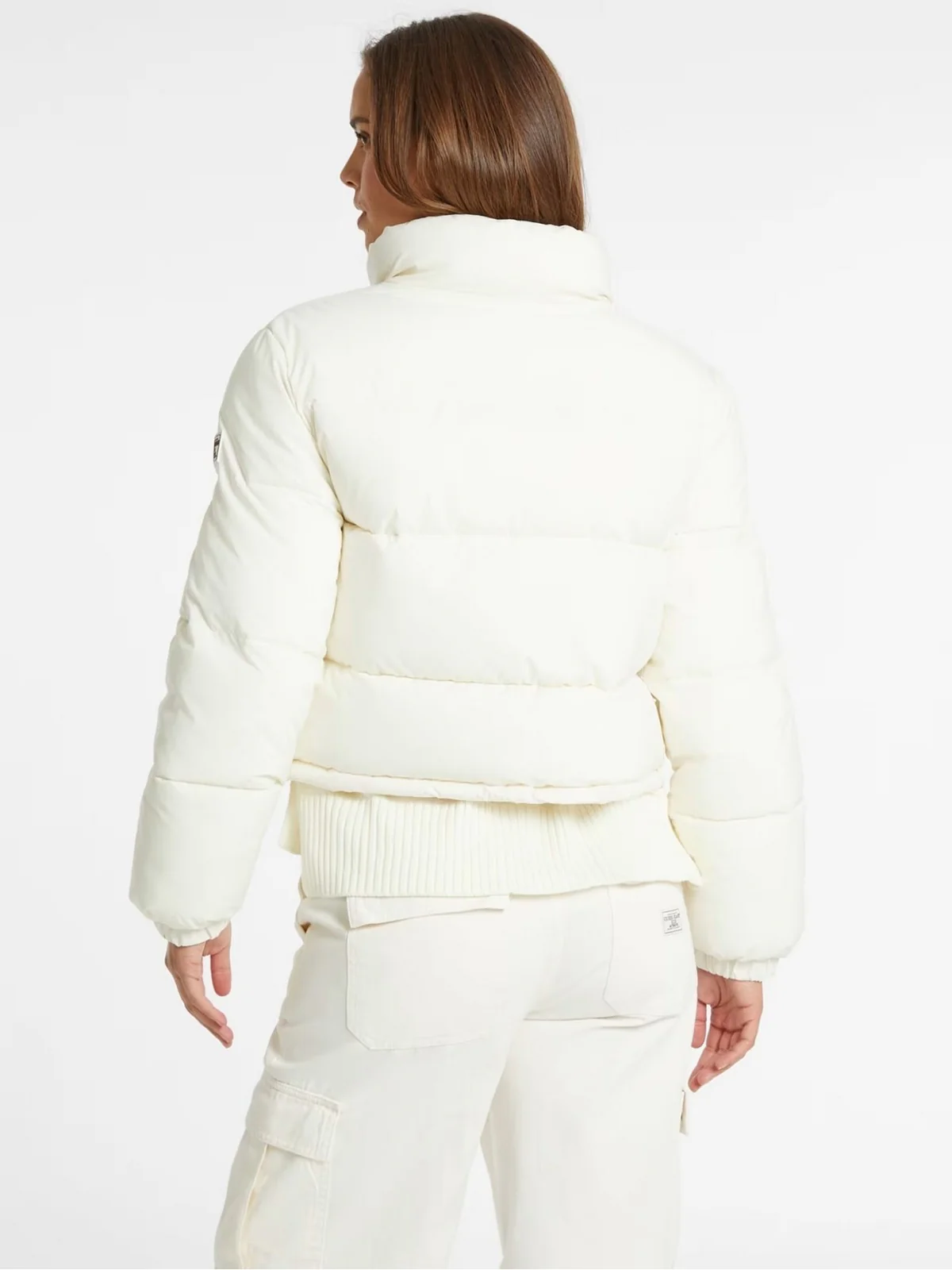GUESS Piumino Donna GJ CROPPED PUFFER W4BL20 WGII2 G053 SANDY SHORE - Image 7