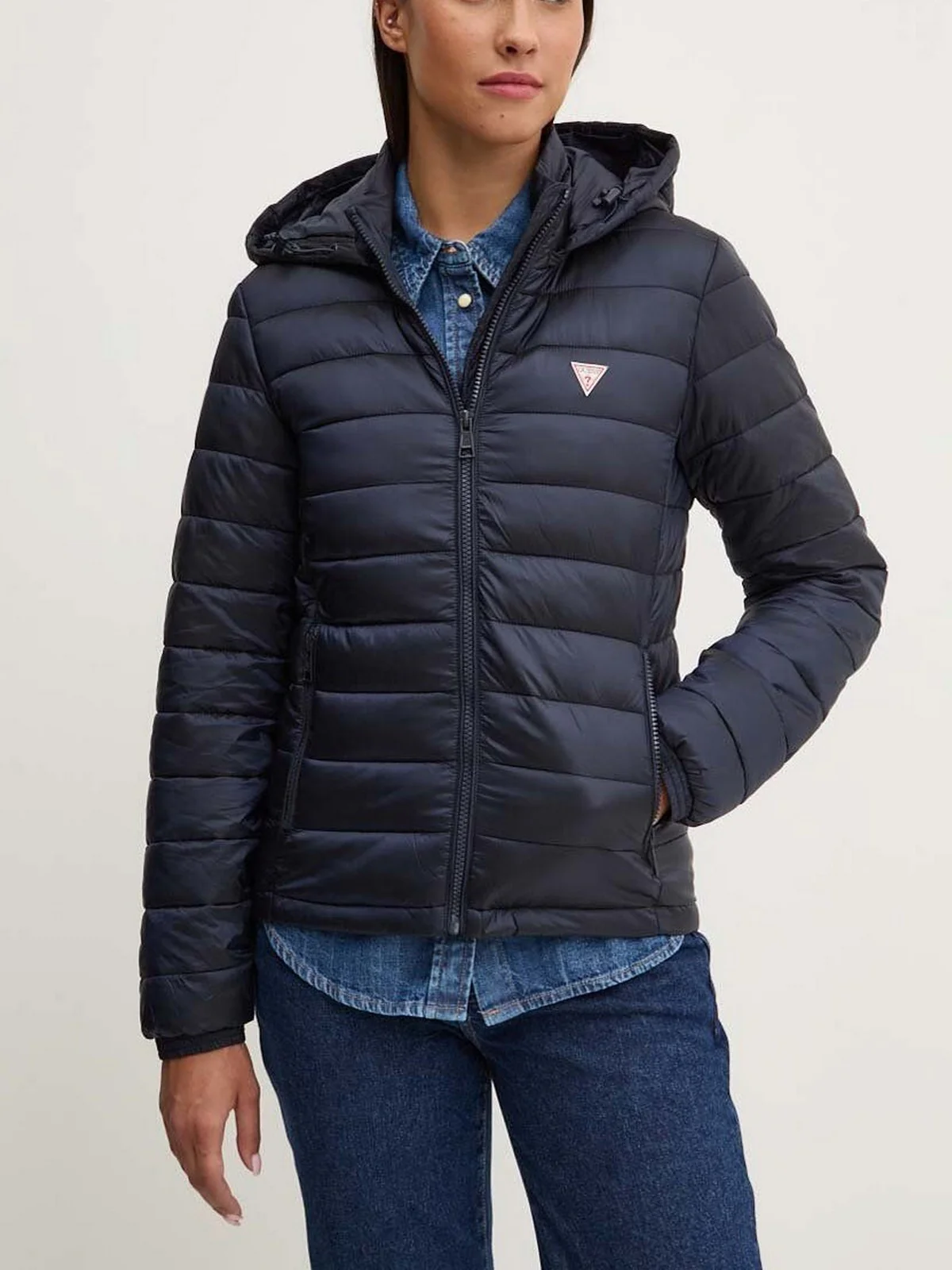 GUESS Piumino Donna GJ HOODED PUFFER W4YL00 WG922 A71W Blu - Image 3