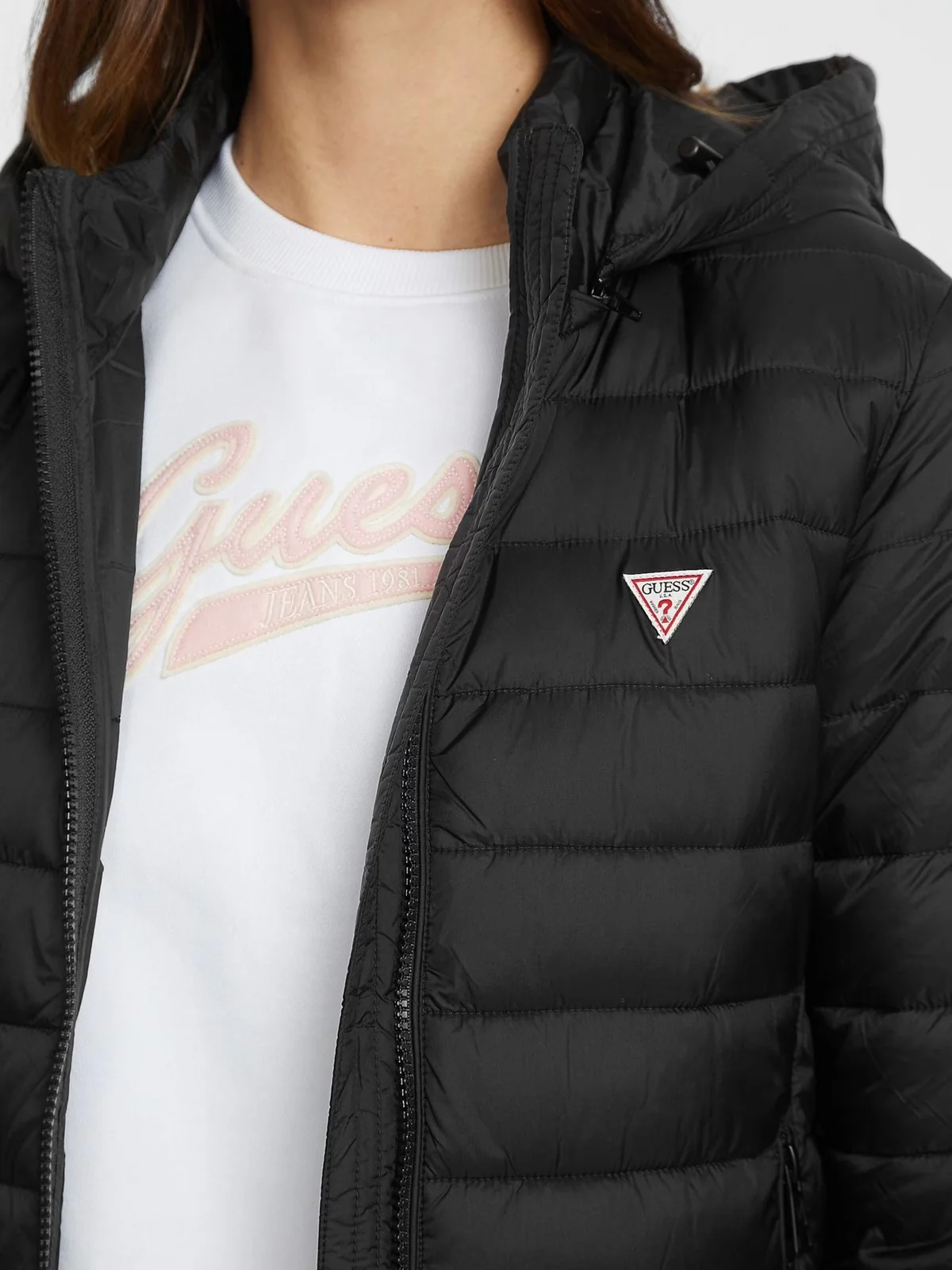 GUESS Piumino Donna GJ HOODED PUFFER W4YL00 WG922 JBLK Nero - Image 4
