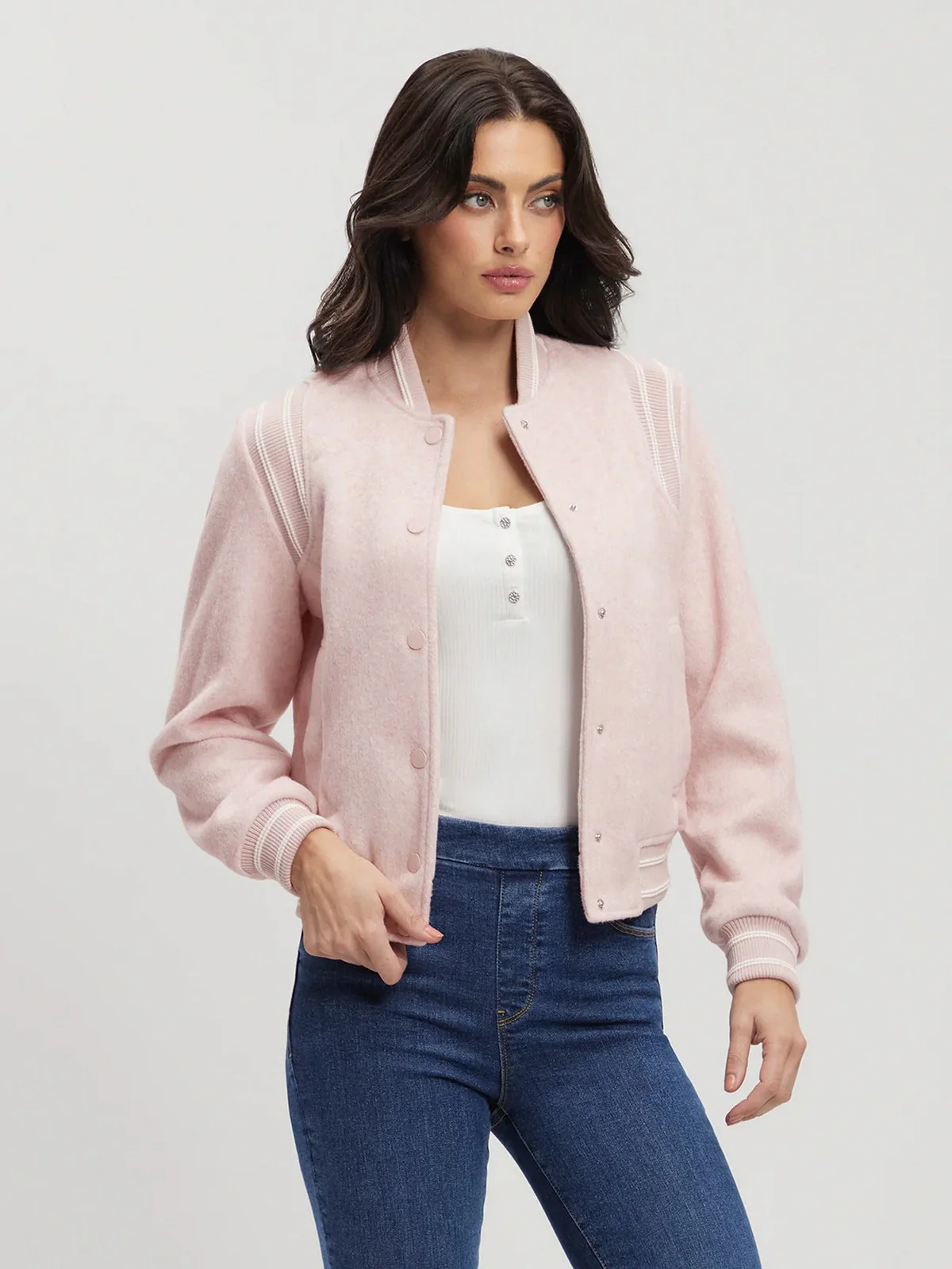GUESS Piumino Donna GLORIA LOGO BOMBER W4RL45 WFWS2 PSDM Rosa - Image 2