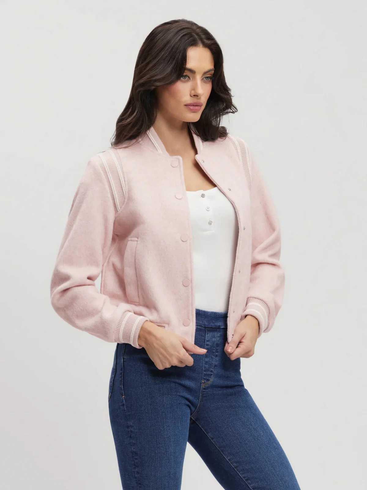 GUESS Piumino Donna GLORIA LOGO BOMBER W4RL45 WFWS2 PSDM Rosa - Image 5
