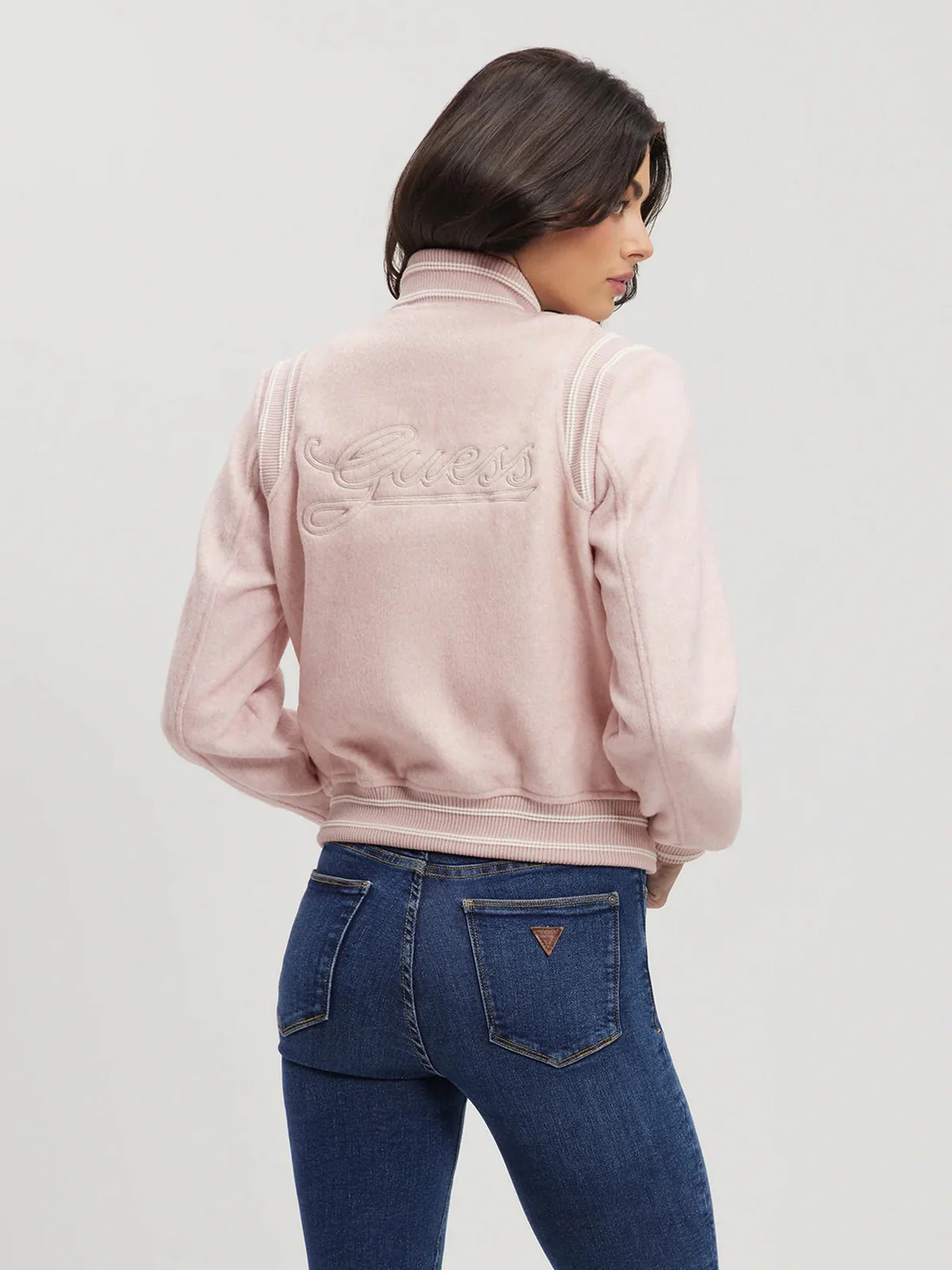 GUESS Piumino Donna GLORIA LOGO BOMBER W4RL45 WFWS2 PSDM Rosa - Image 7