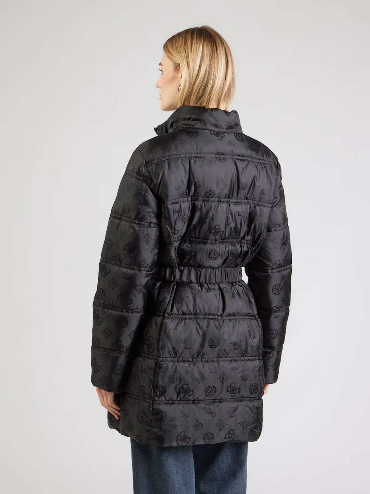 GUESS Piumino Donna IMMA LOGO MIDI PUFFER W5BL44 W2912 JBLK Jet Black A996 - Image 3