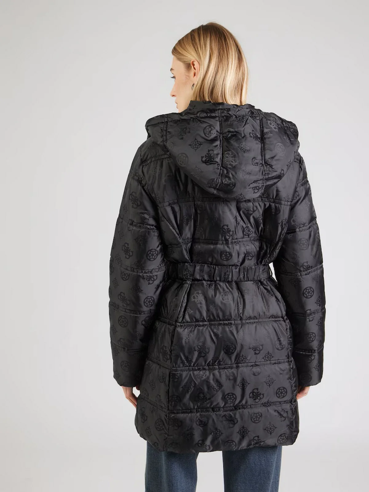 GUESS Piumino Donna IMMA LOGO MIDI PUFFER W5BL44 W2912 JBLK Jet Black A996 - Image 4