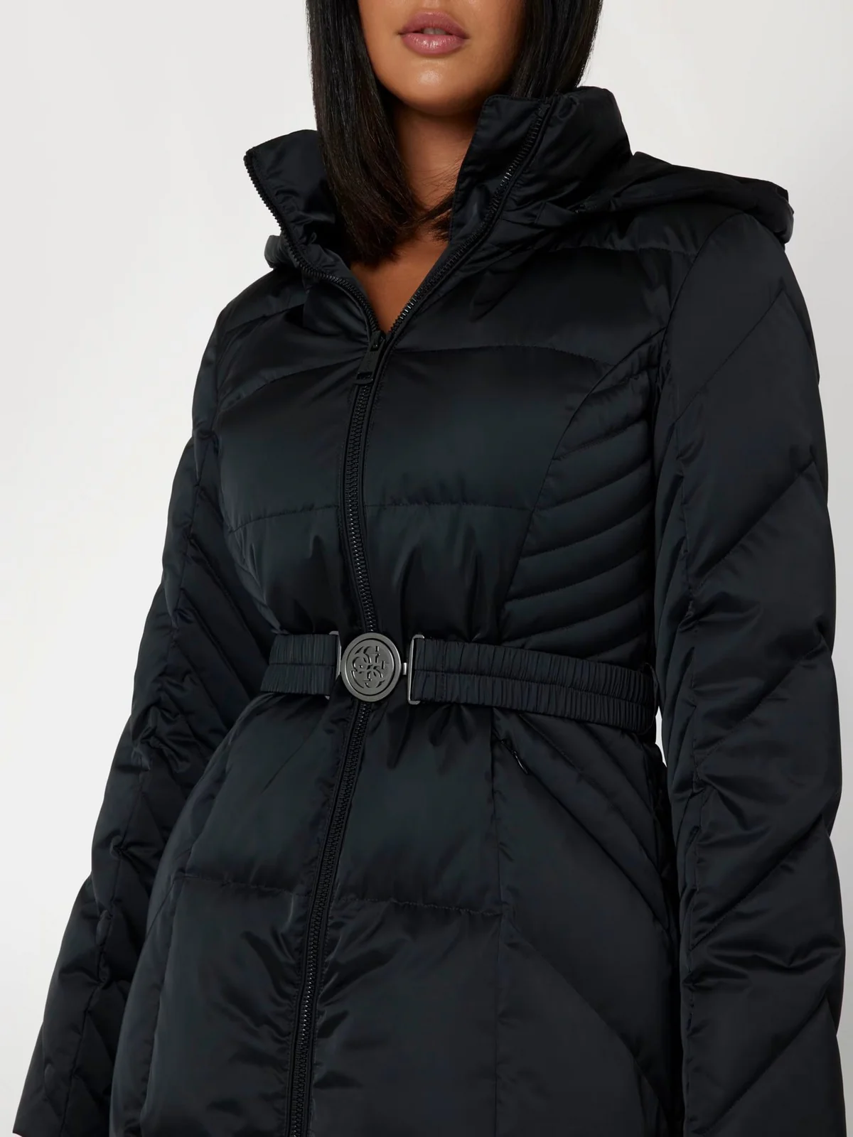 GUESS Piumino Donna NEW OLGA LONG REAL DOWN W4BL41 WEX52 JBLK Nero - Image 4
