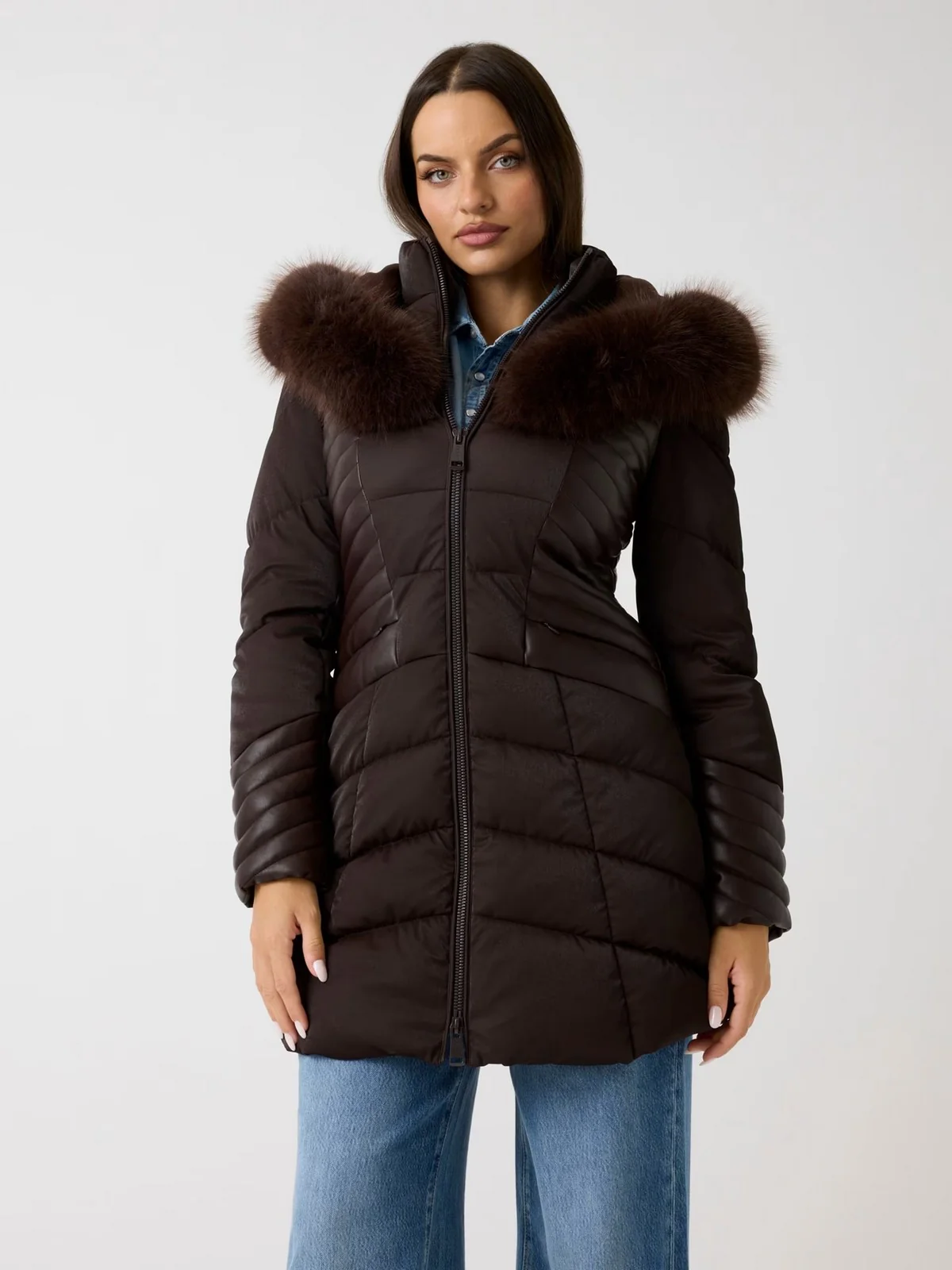GUESS Piumino Donna NEW OXANA JACKET W4BL61 WGLZ0 G1EB REGAL BROWN - Image 2