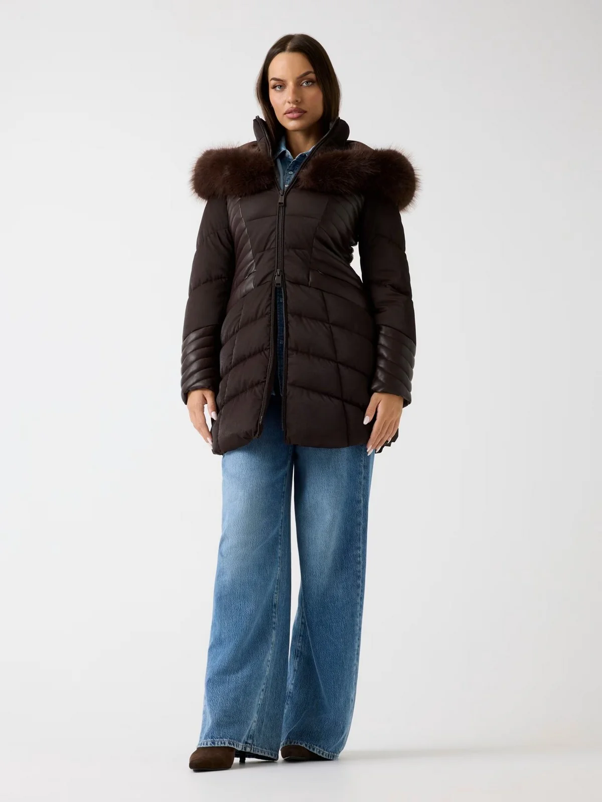 GUESS Piumino Donna NEW OXANA JACKET W4BL61 WGLZ0 G1EB REGAL BROWN - Image 3