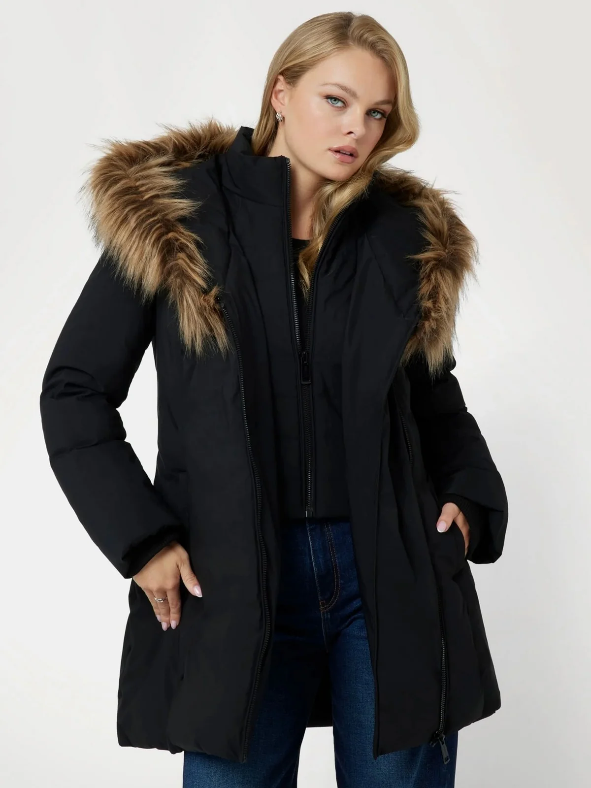 GUESS Piumino Donna SYLVIE MIDI PUFFA JACKET W4BL59 WG7X2 JBLK Nero - Image 2