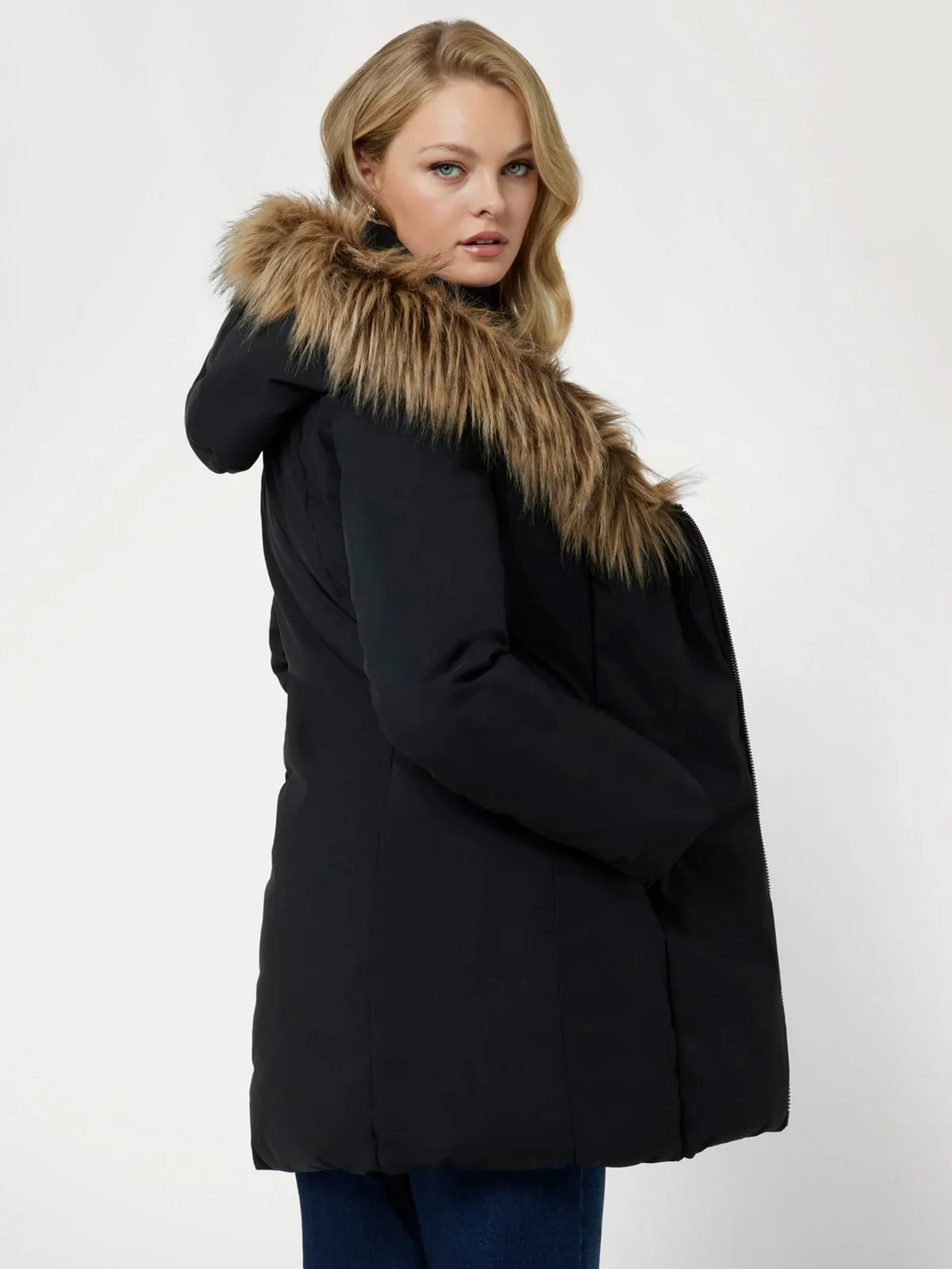 GUESS Piumino Donna SYLVIE MIDI PUFFA JACKET W4BL59 WG7X2 JBLK Nero - Image 4