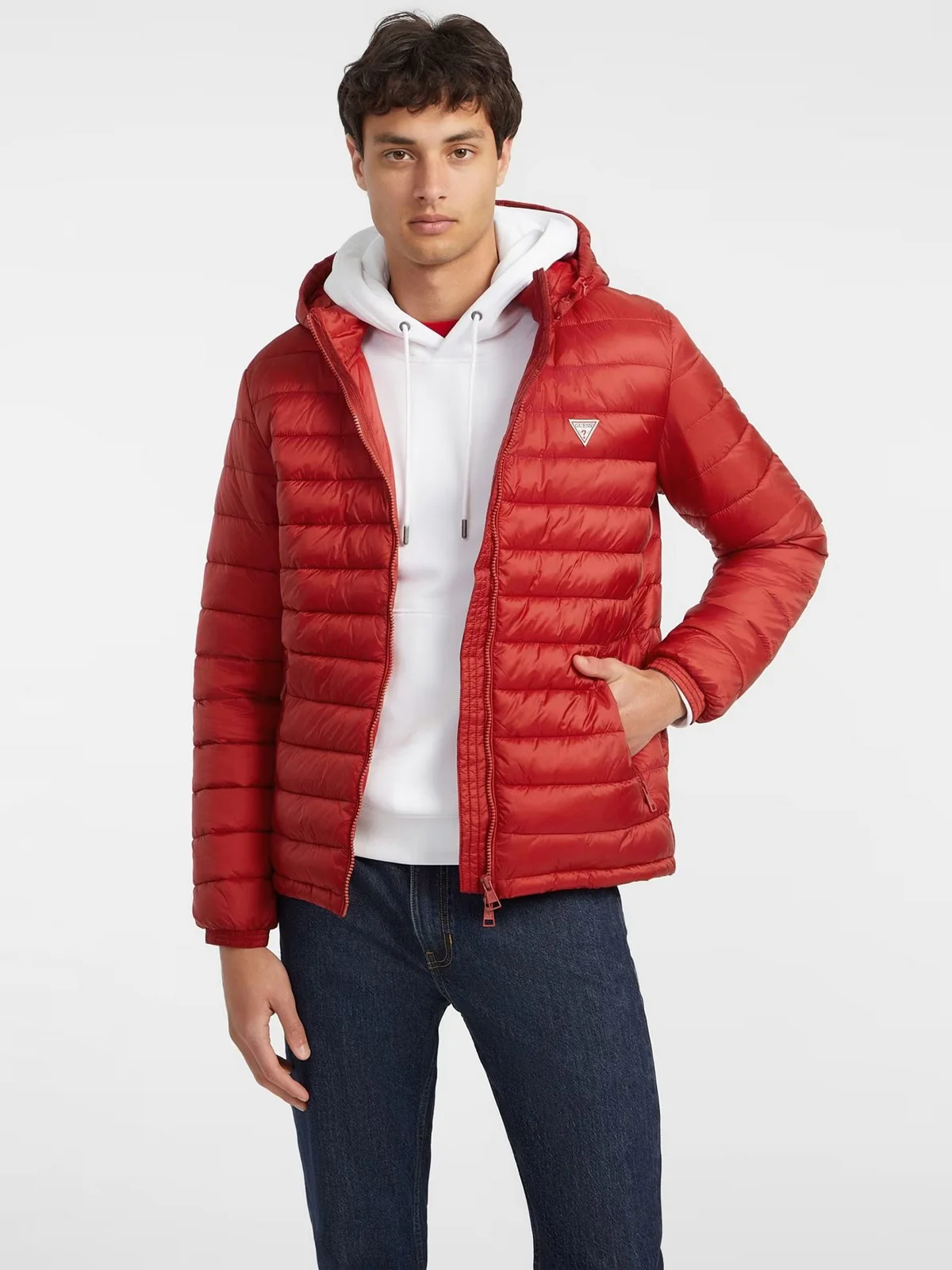 GUESS Piumino Uomo GJ HOODED PUFFER M4YL99 WG922 G585 Rosso - Image 2