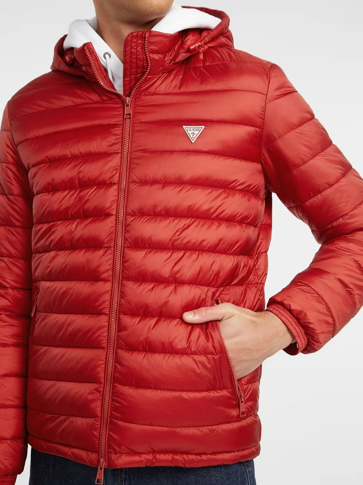GUESS Piumino Uomo GJ HOODED PUFFER M4YL99 WG922 G585 Rosso - Image 4